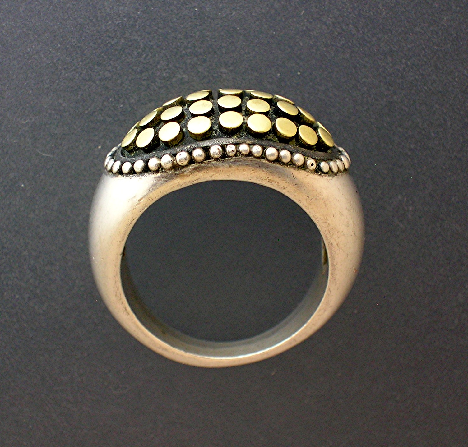 Ring Sterling Silver Gold John Hardy Style