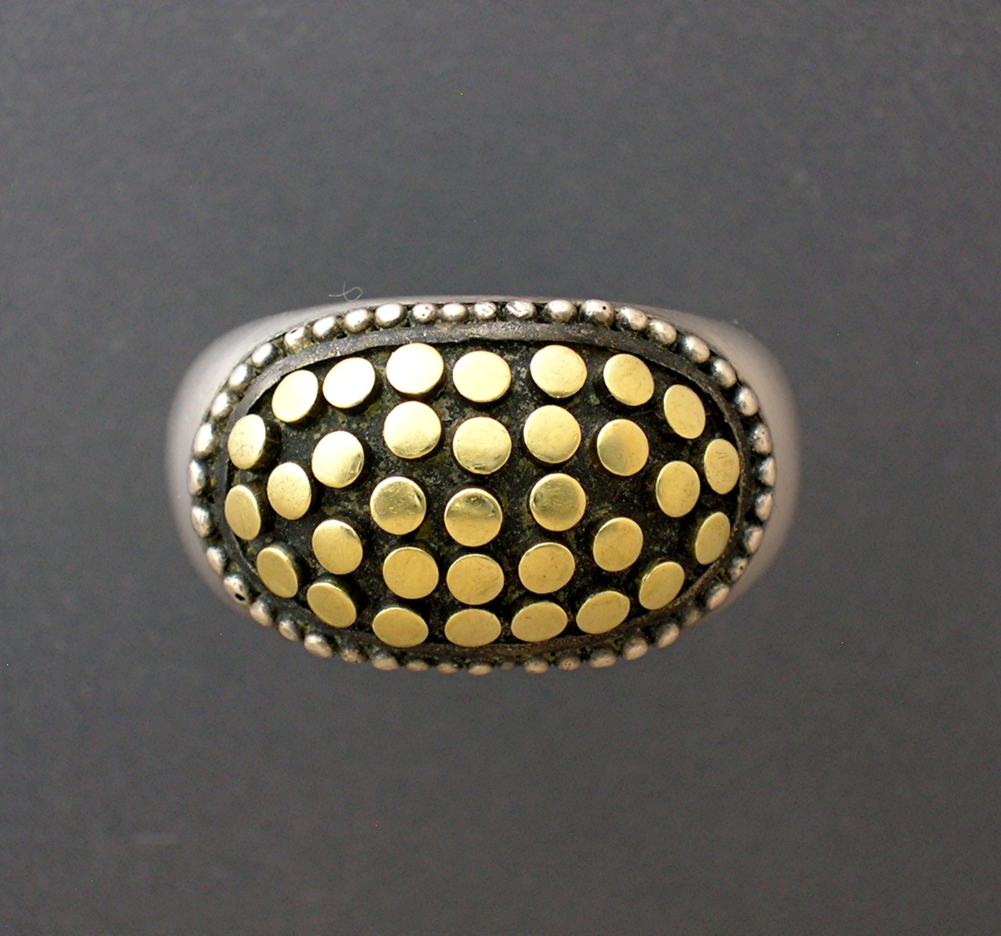Ring Sterling Silver Gold John Hardy Style