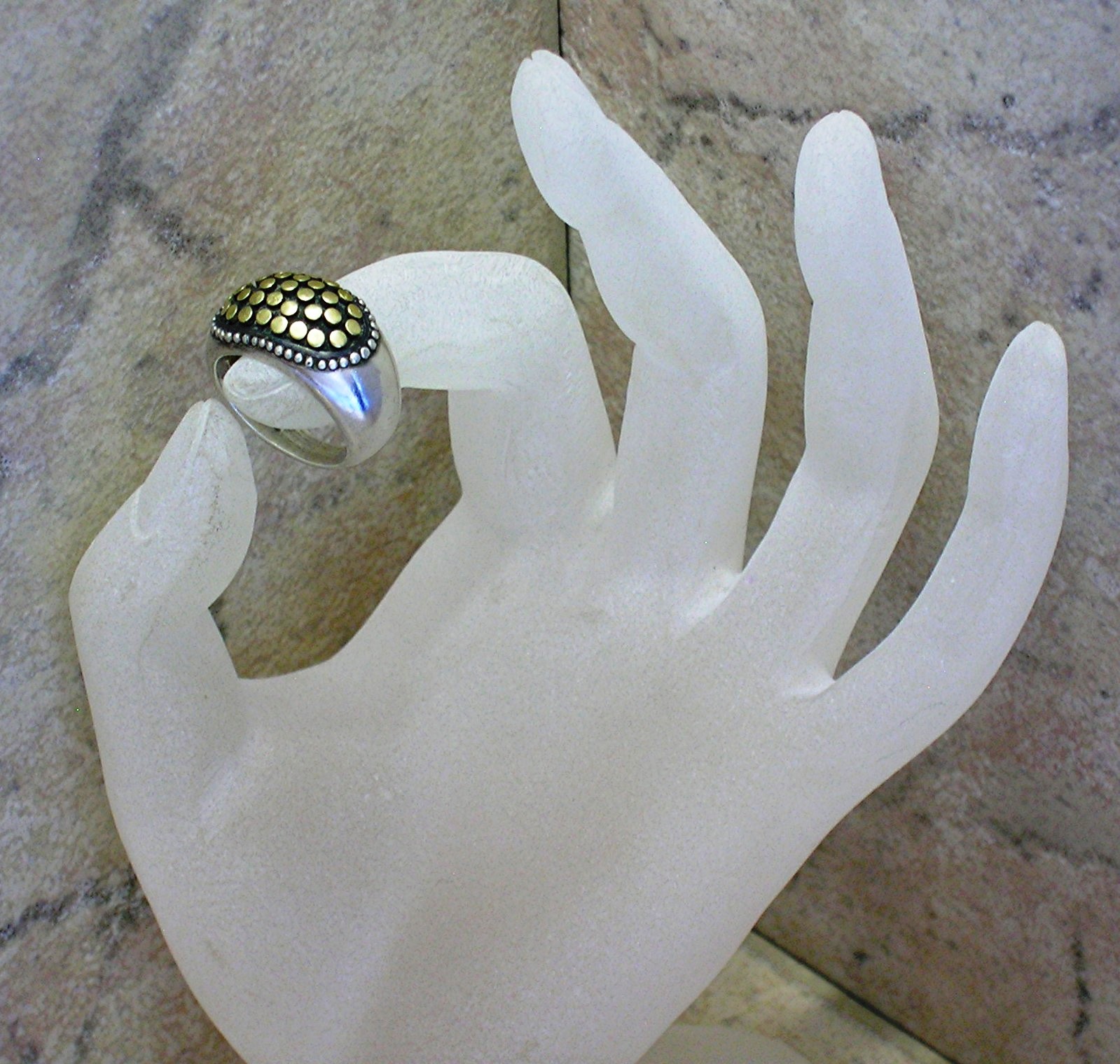 Ring Sterling Silver Gold John Hardy Style