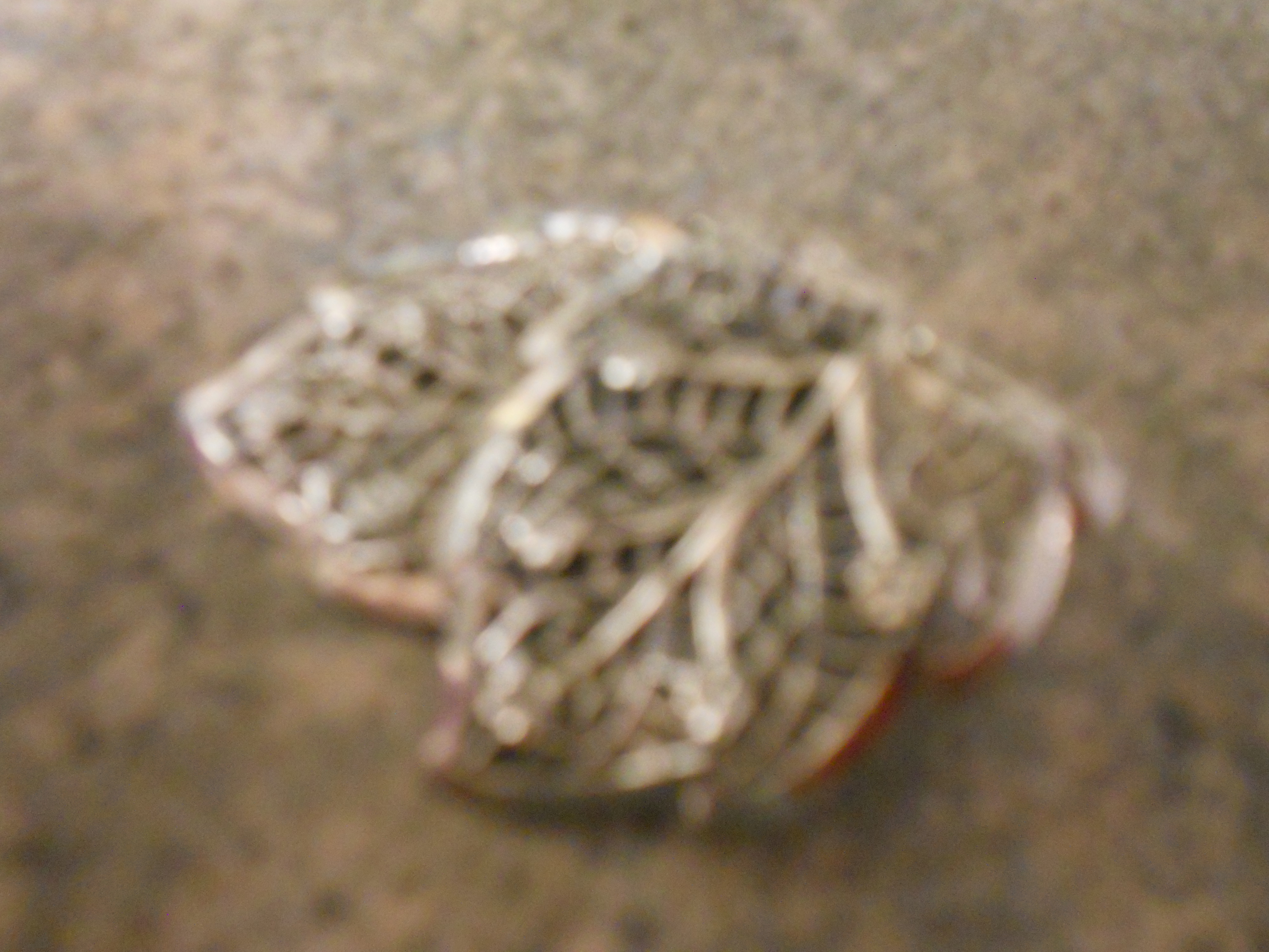 Beau Sterling Leaf Pin Two Leaf Filigree