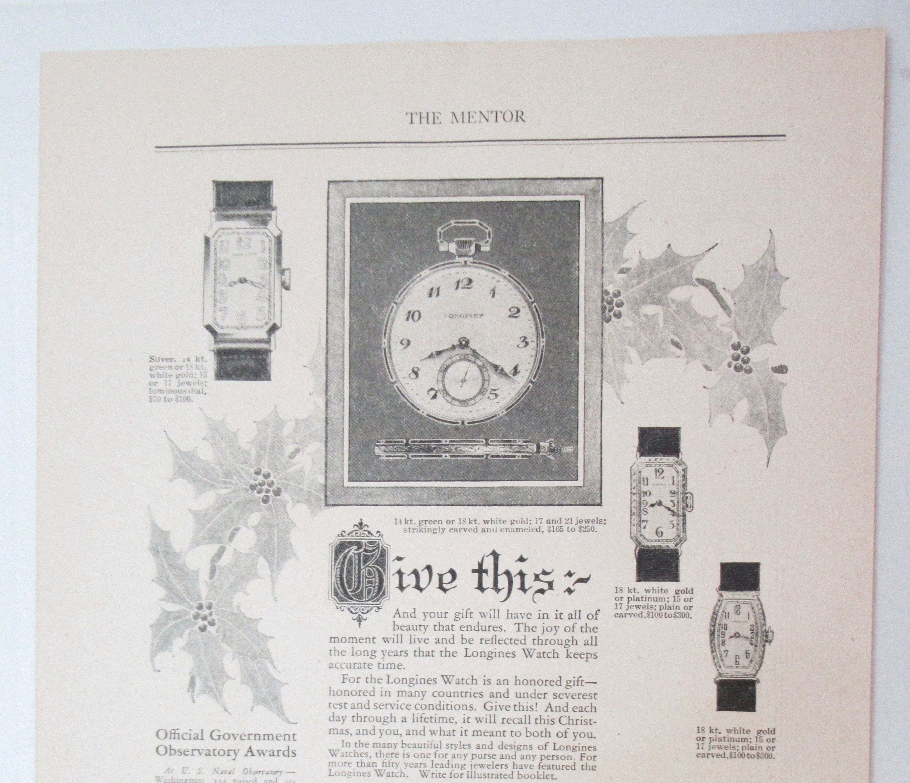 1924 Longines Watch with Silver and Gold