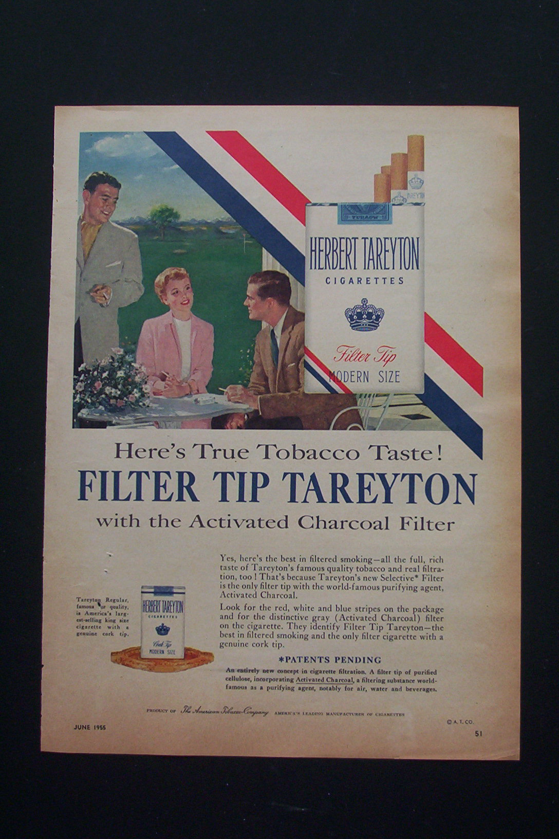 1955 Tareyton Cigarettes with Man & Woman Talking