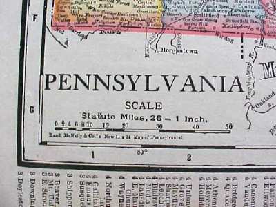 Map Pennsylvania & Philadelphia 1912