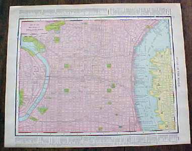 Map Pennsylvania & Philadelphia 1912