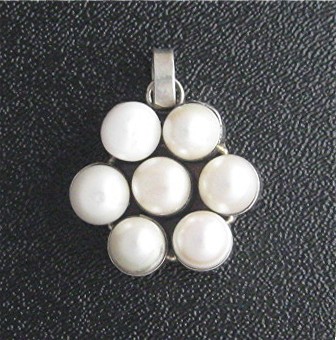 Sterling Silver  9mm 7 Pearl Pendant