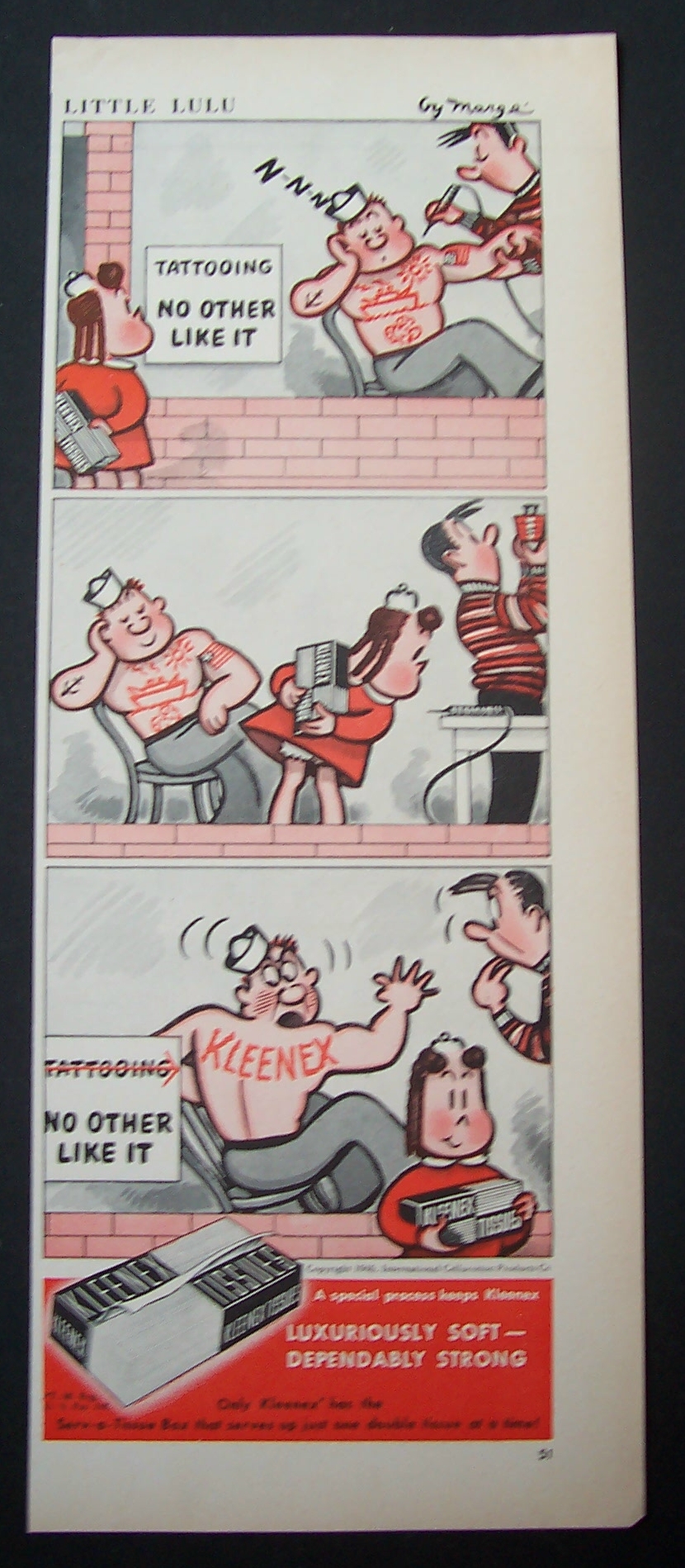 1946 Kleenex Tissues with Little Lulu