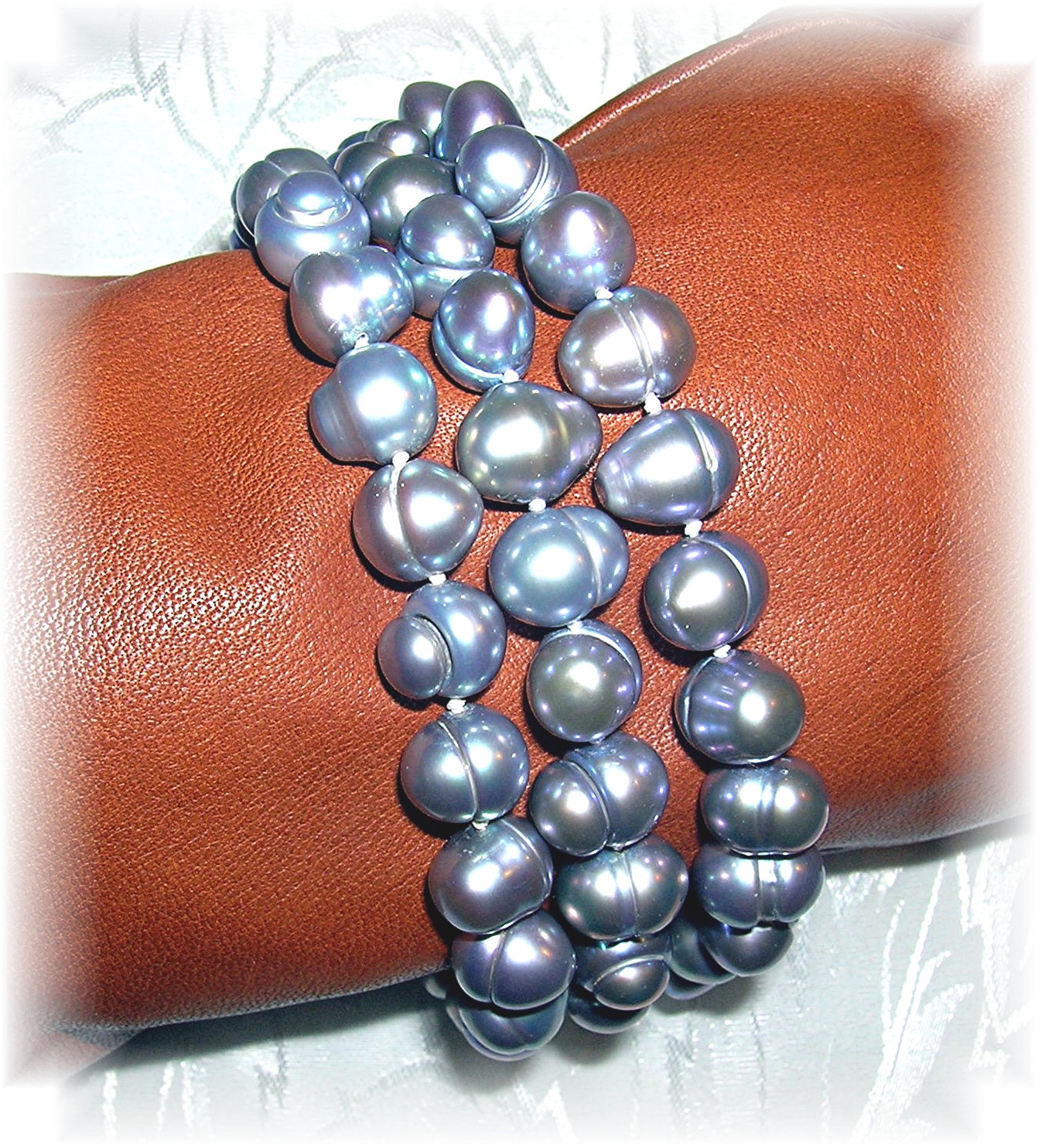 Baroque Grey Pearl Sterling Silver Bracelet