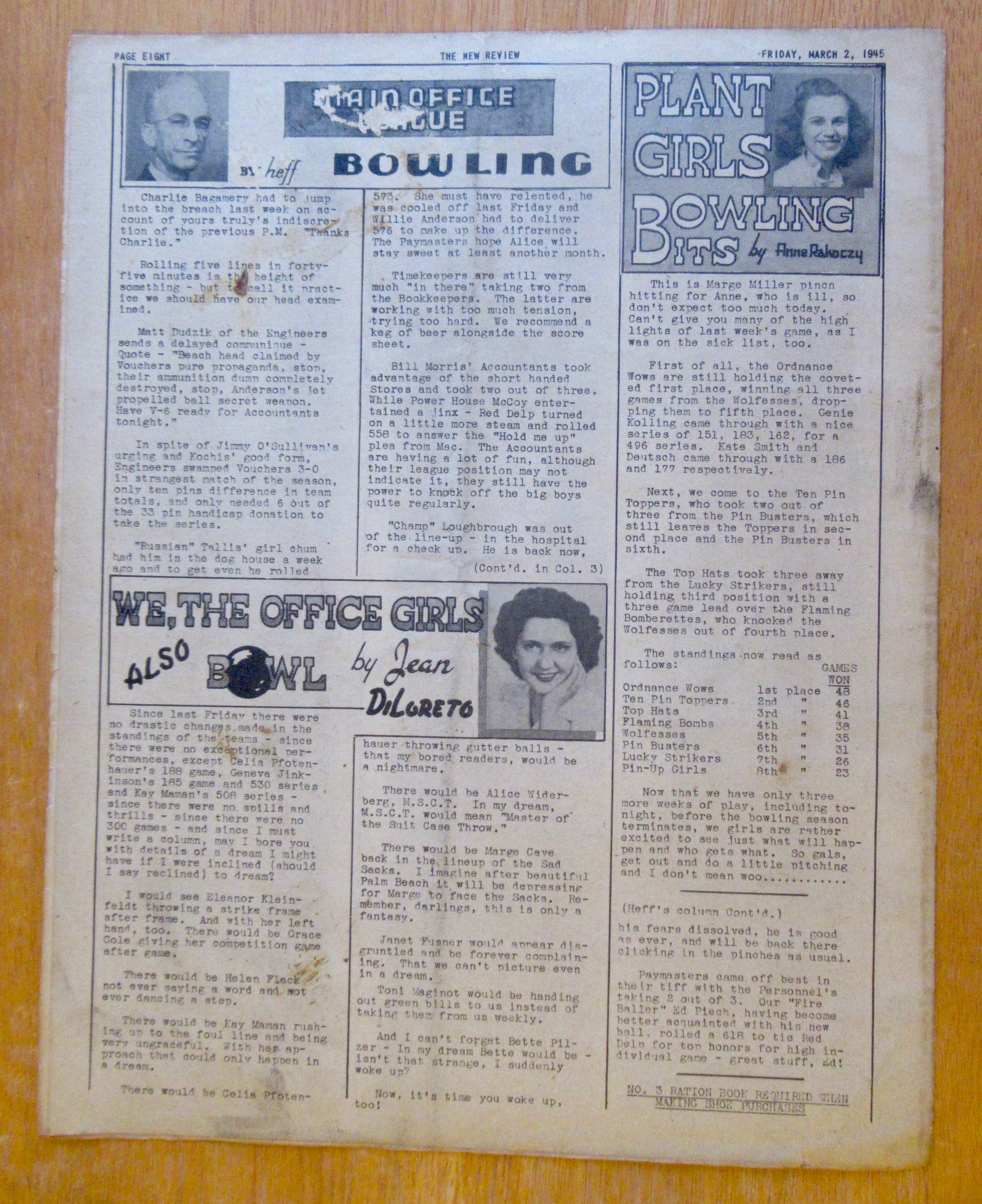 Original March 2, 1945 New Review Newsletter