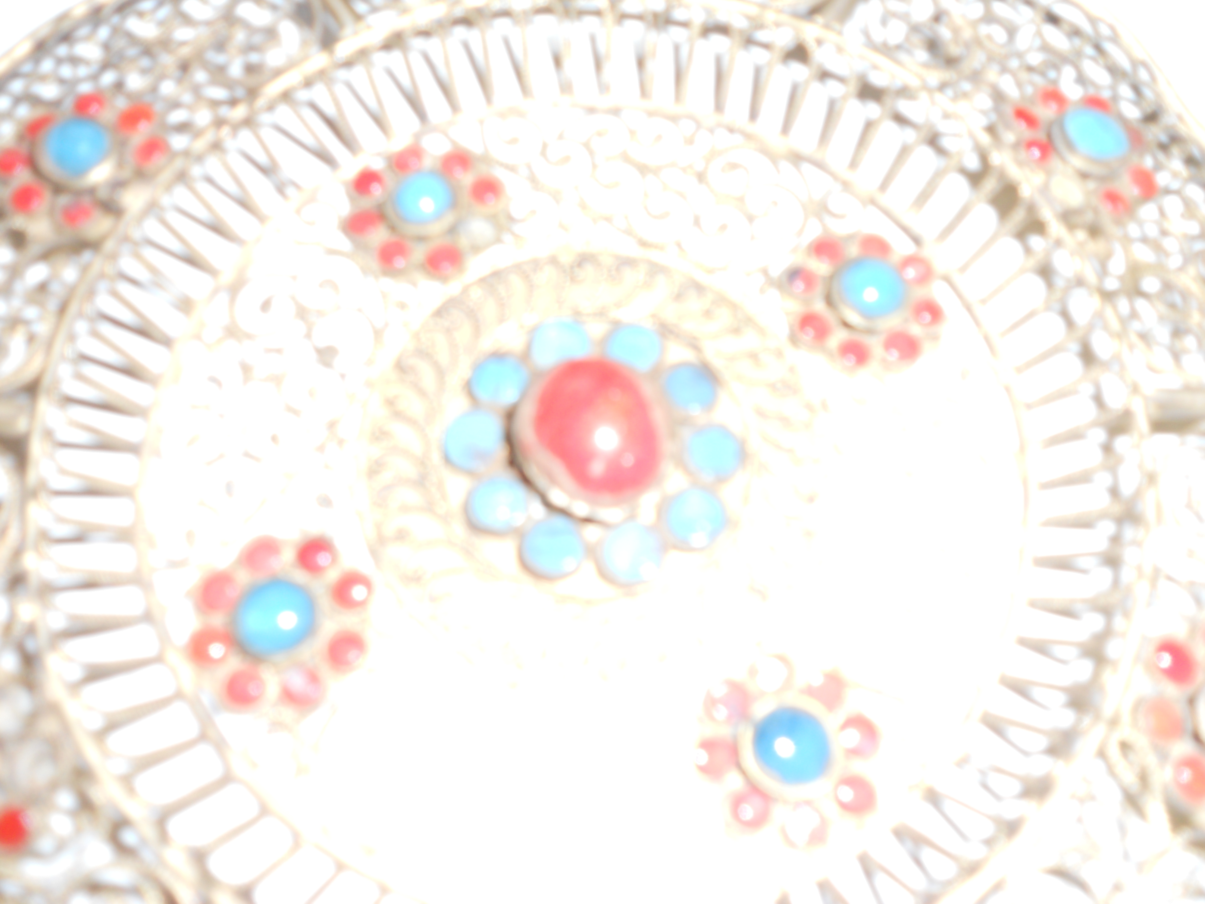 Tibetan Buddha Brass Turquoise Red Coral