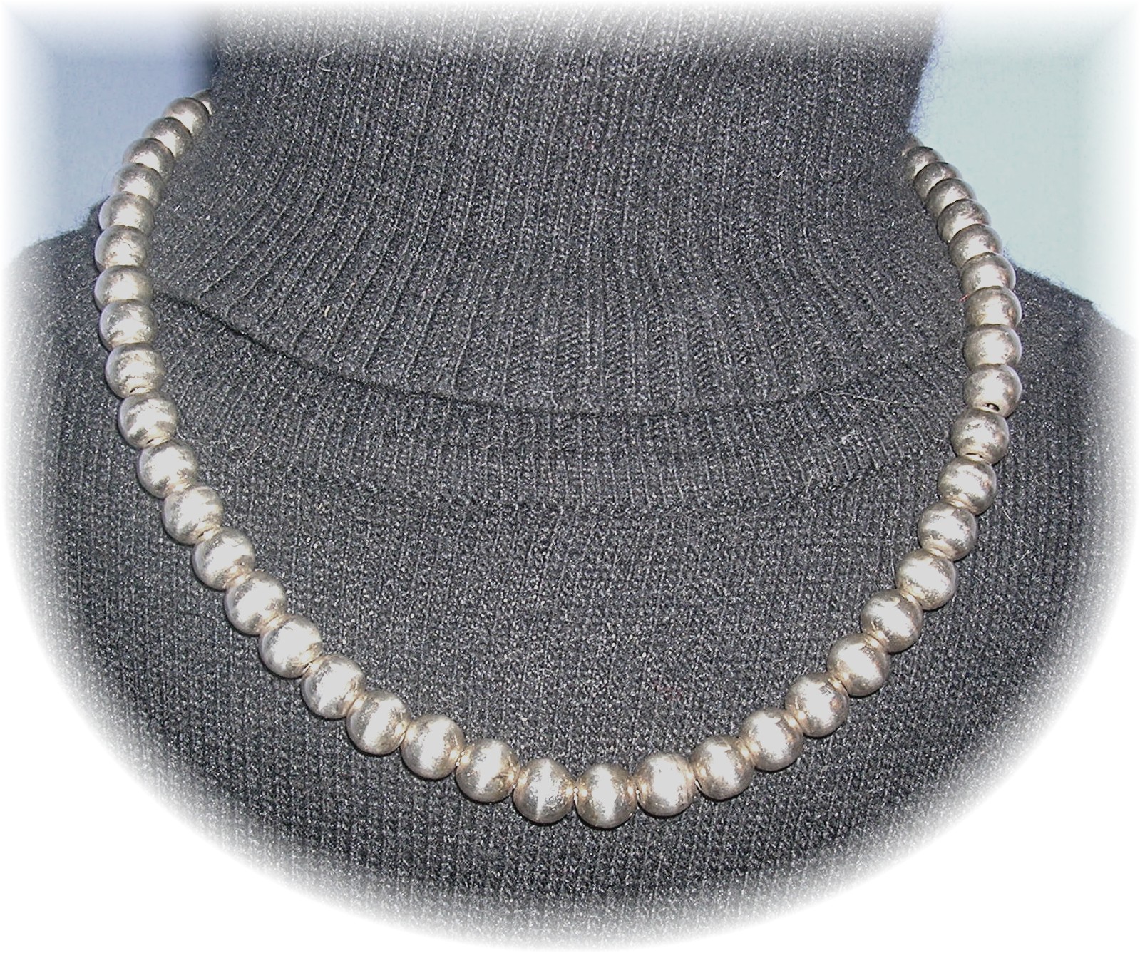 Necklace Sterling Silver Beads 6.5mm