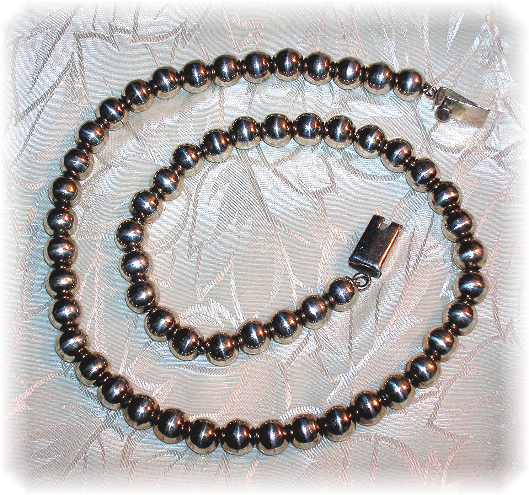 Necklace Sterling Silver Beads 6.5mm