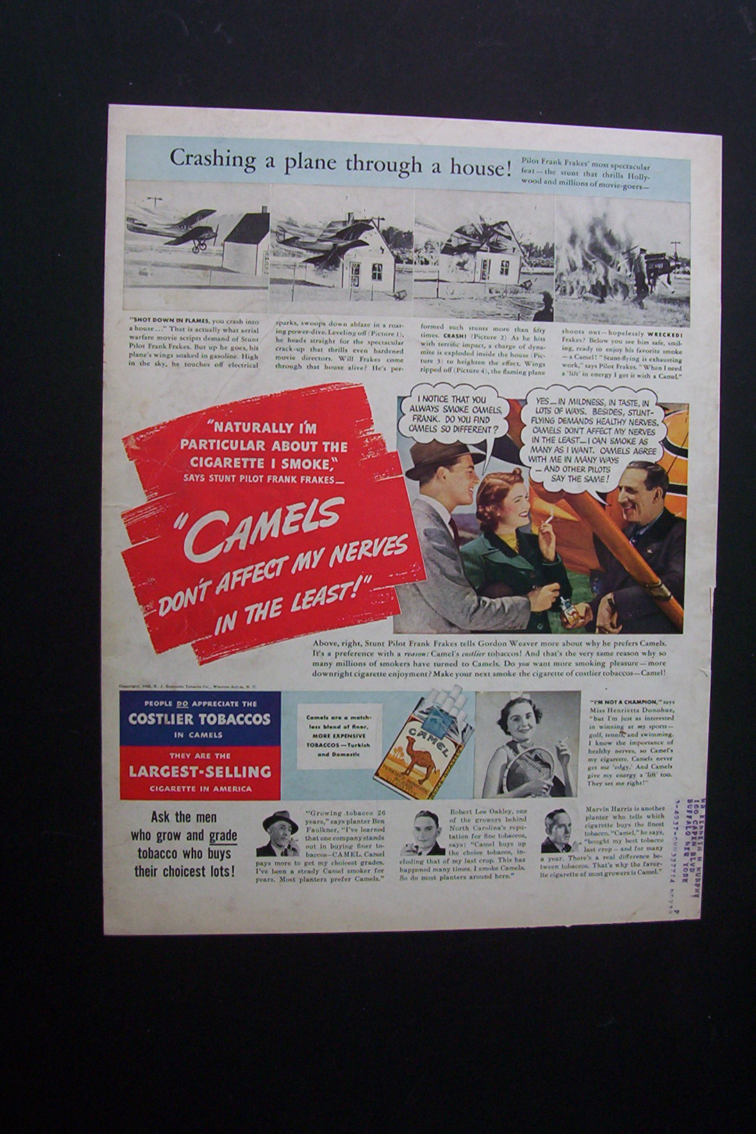 1938 Dual Ad: Camel Cigarettes & Ten High Whiskey