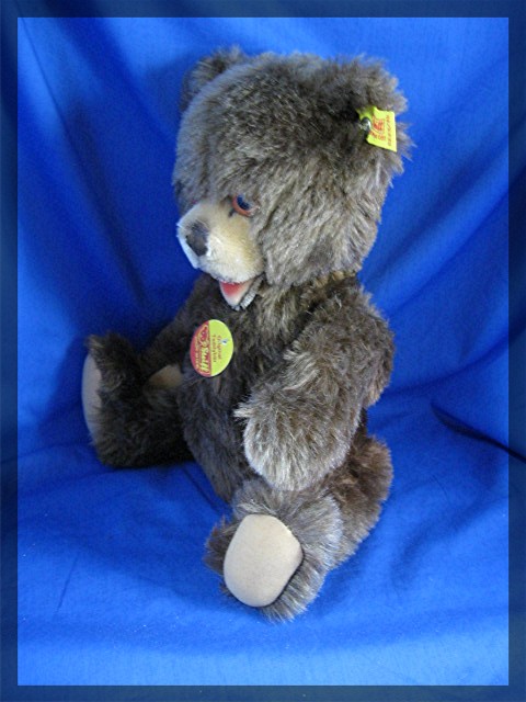 12 inch Steiff dark brown Teddy Bear Jointed w/ growler