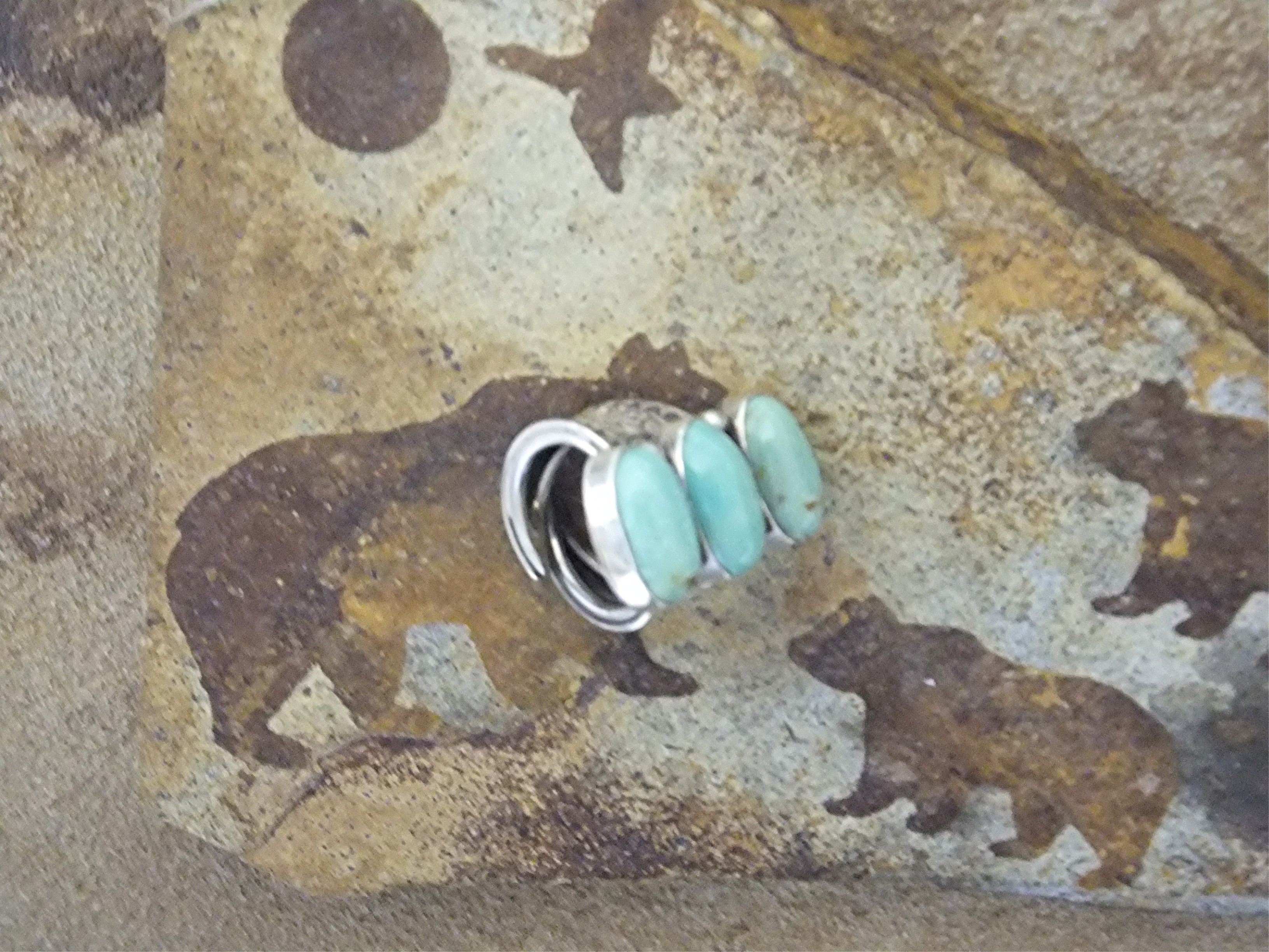 David Troutman Sterling Silver Kingman Turquoise  Ring