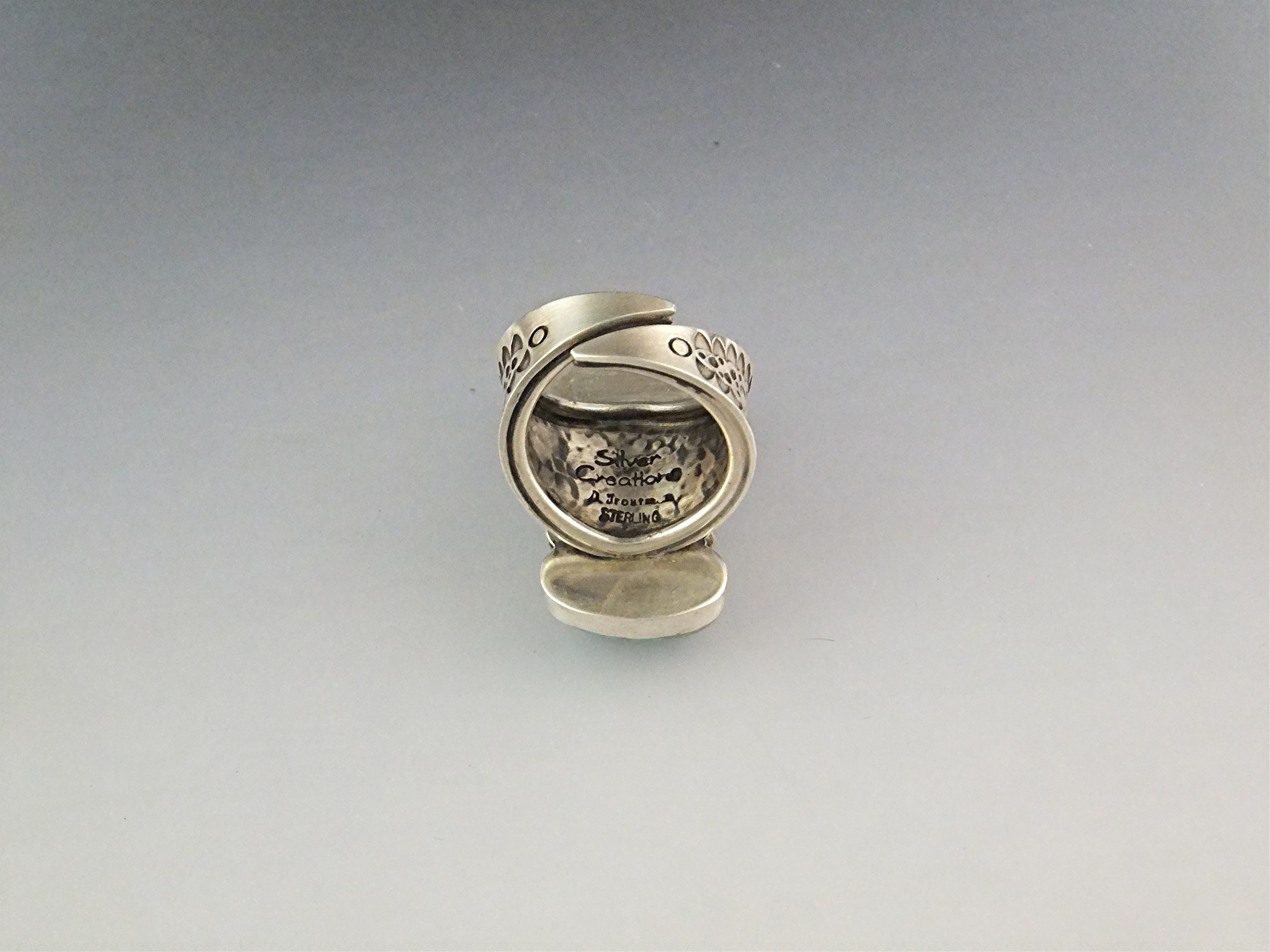 David Troutman Sterling Silver Kingman Turquoise  Ring