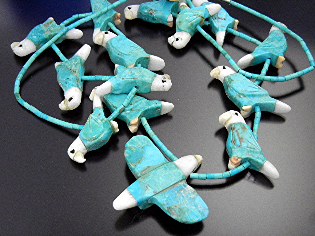 Fetish Birds Matt Mitchell Turquoise Hand Carved  USA