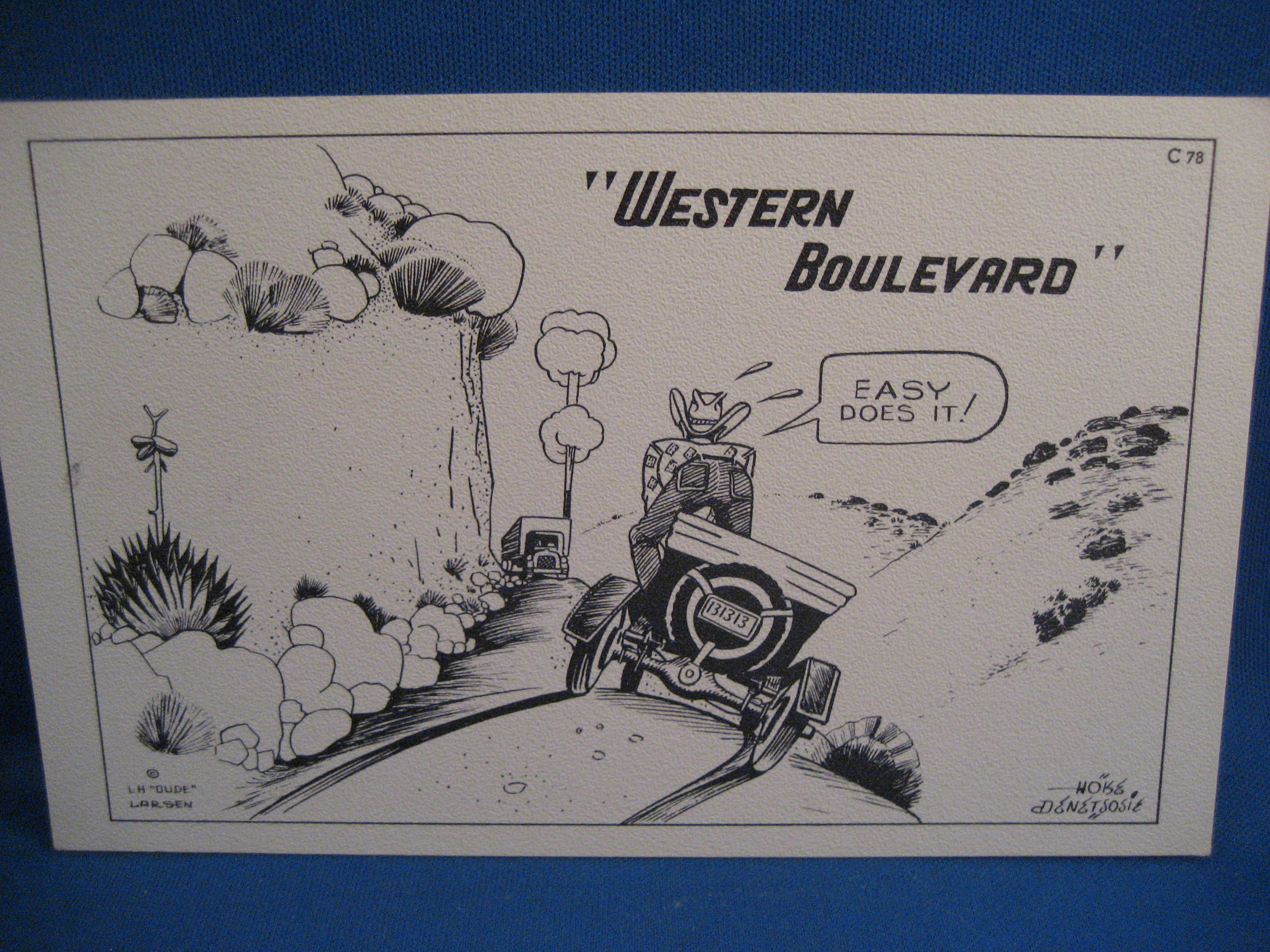Western Boulevard "Dude" Larsen Postcard