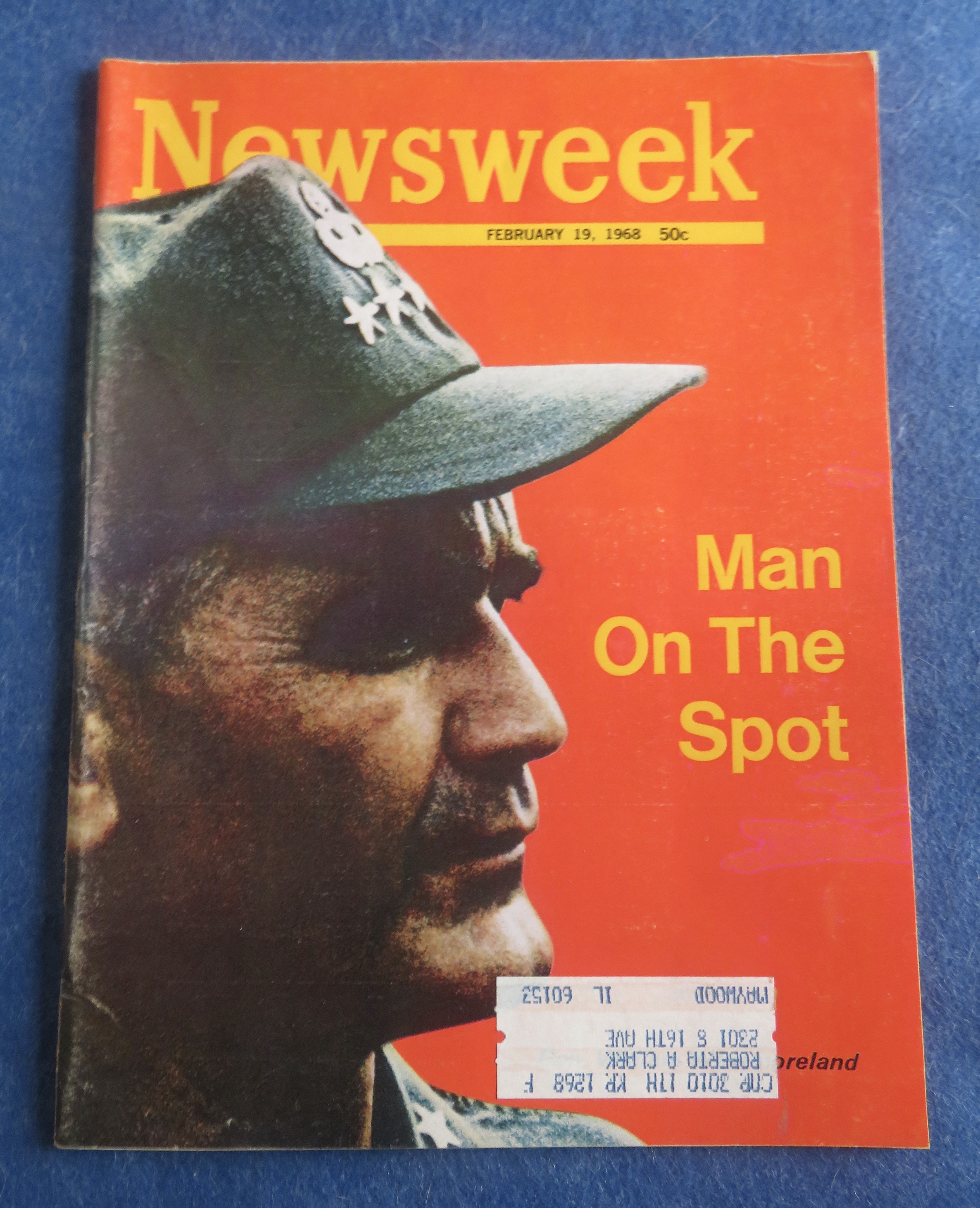 Newsweek Magazine February 19, 1968 Gen Westmoreland