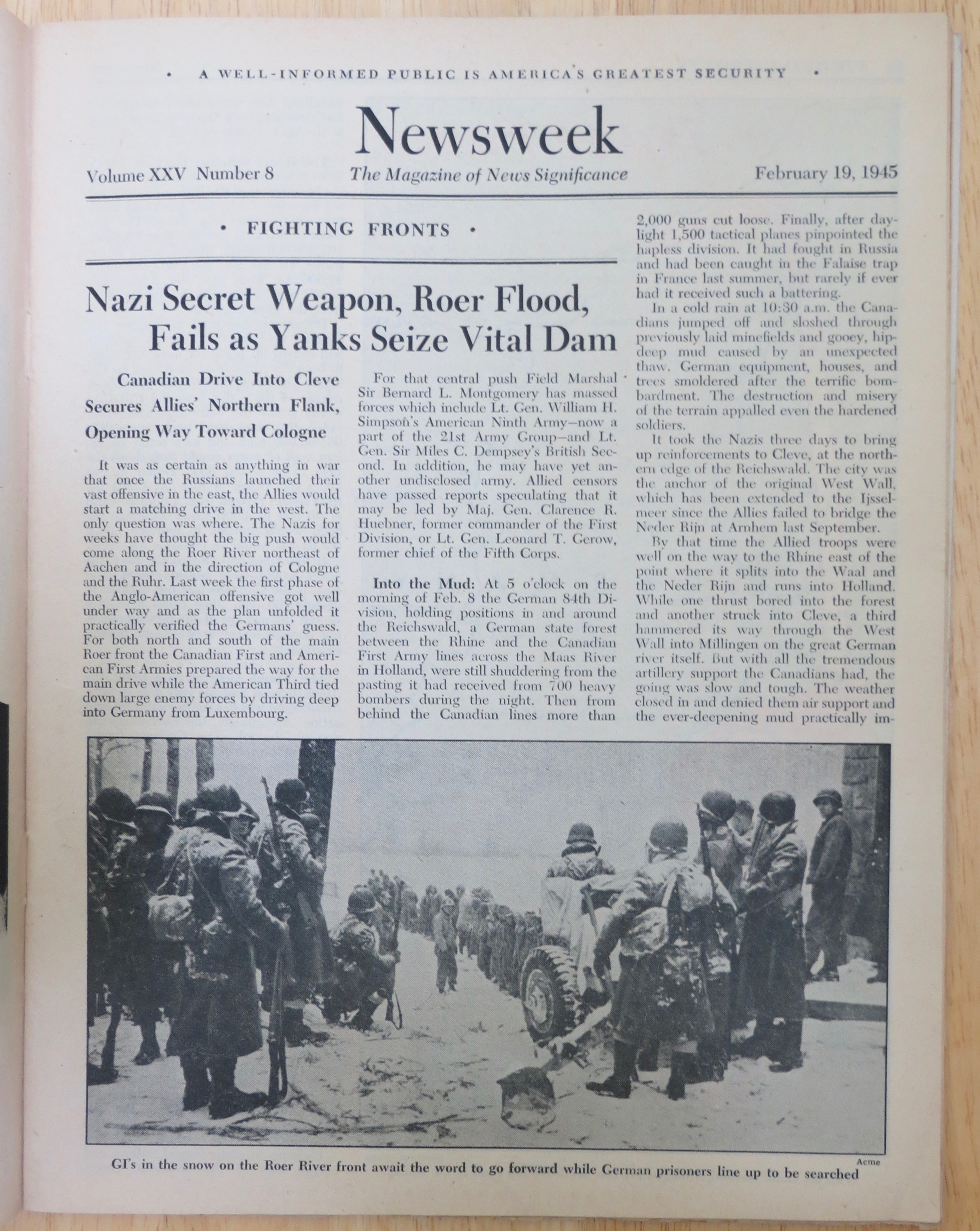 Newsweek Magazine February 19, 1945 Hero Of The Islands