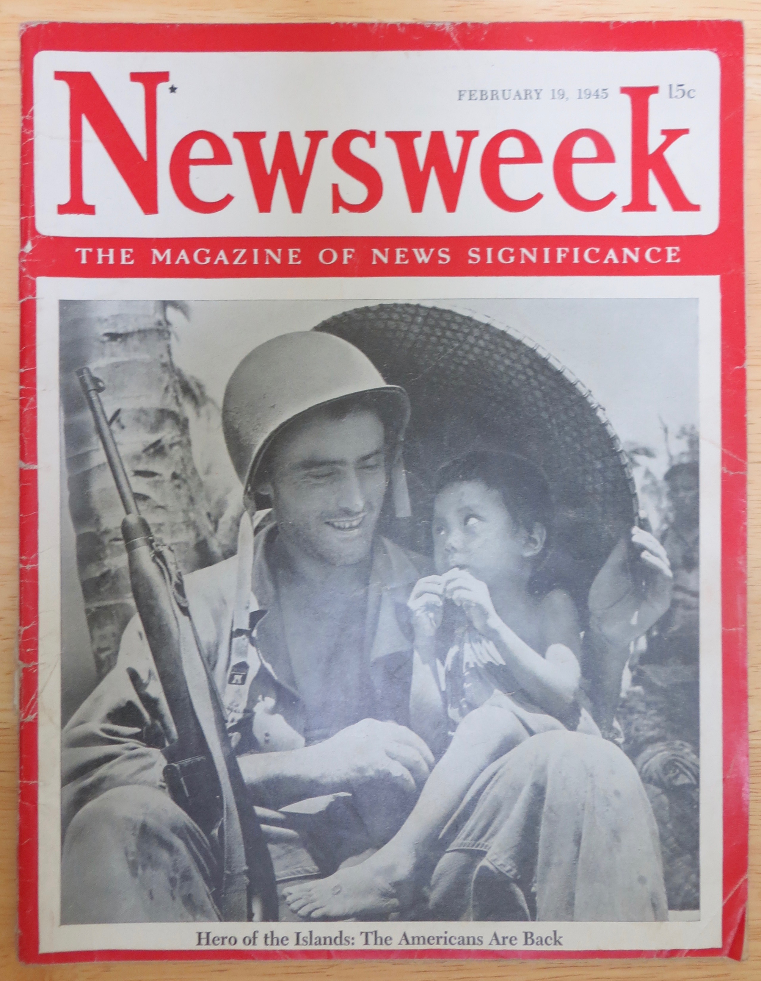 Newsweek Magazine February 19, 1945 Hero Of The Islands