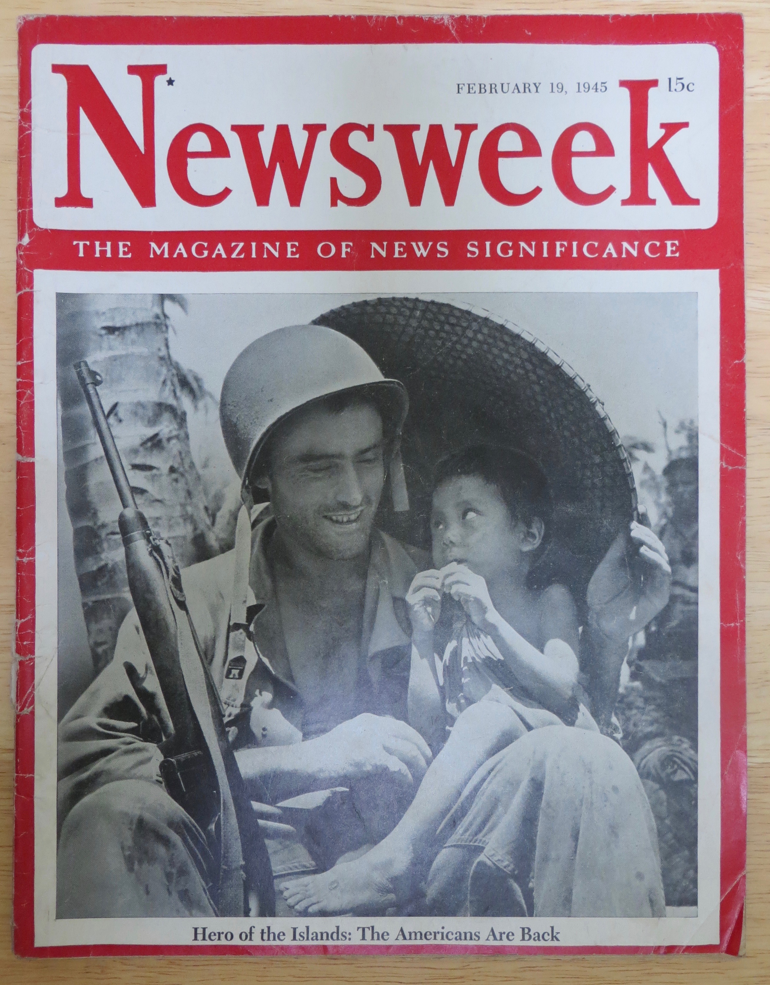 Newsweek Magazine February 19, 1945 Hero Of The Islands