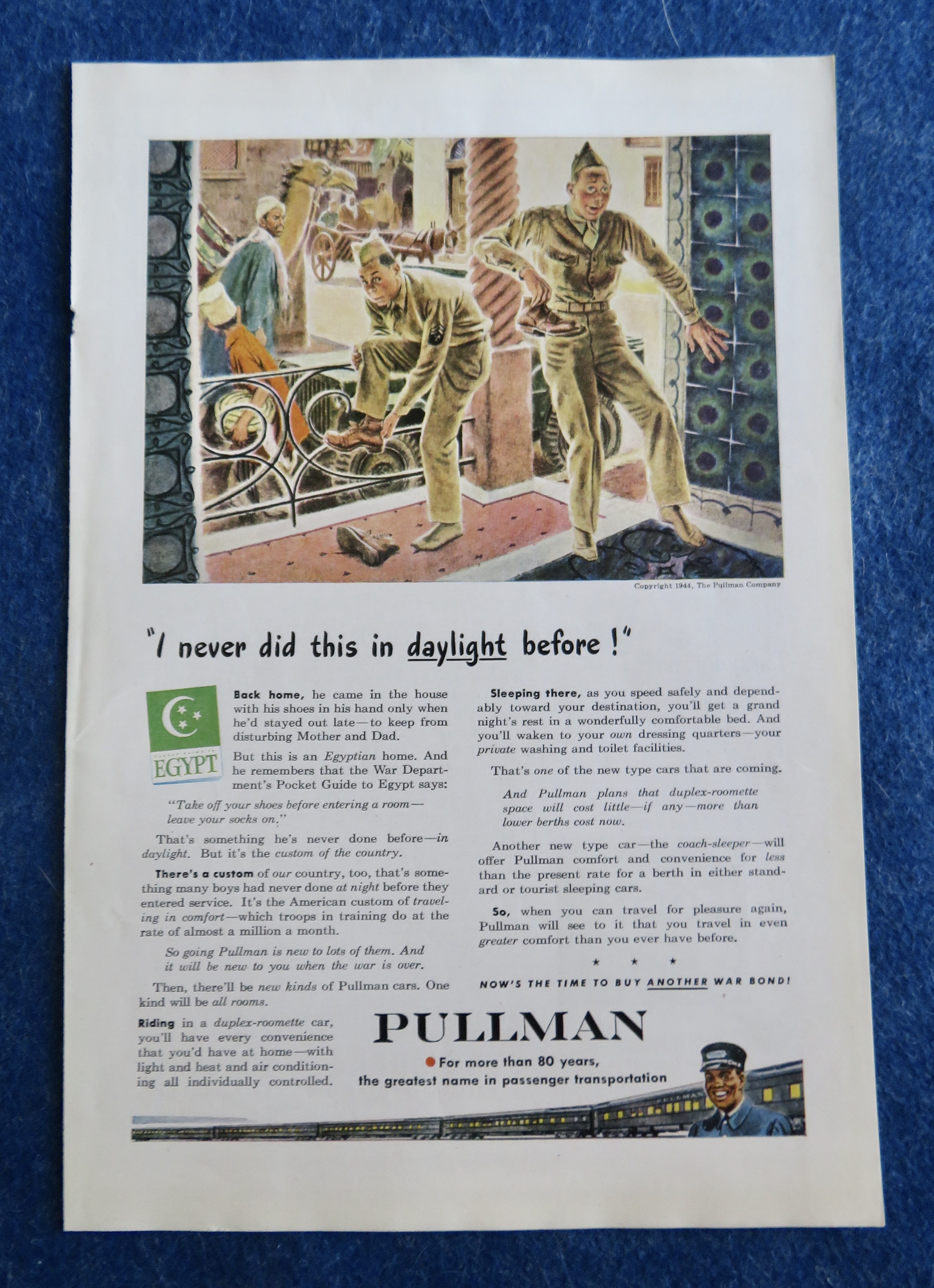 1944 Pullman Company with Soldiers Taking Off Shoes