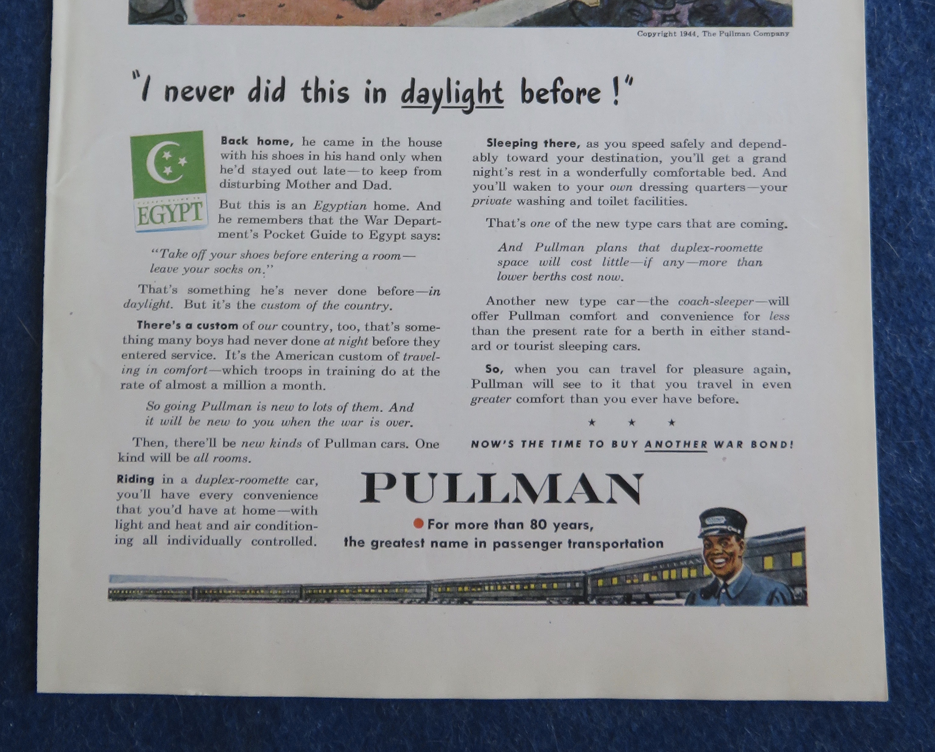 1944 Pullman Company with Soldiers Taking Off Shoes