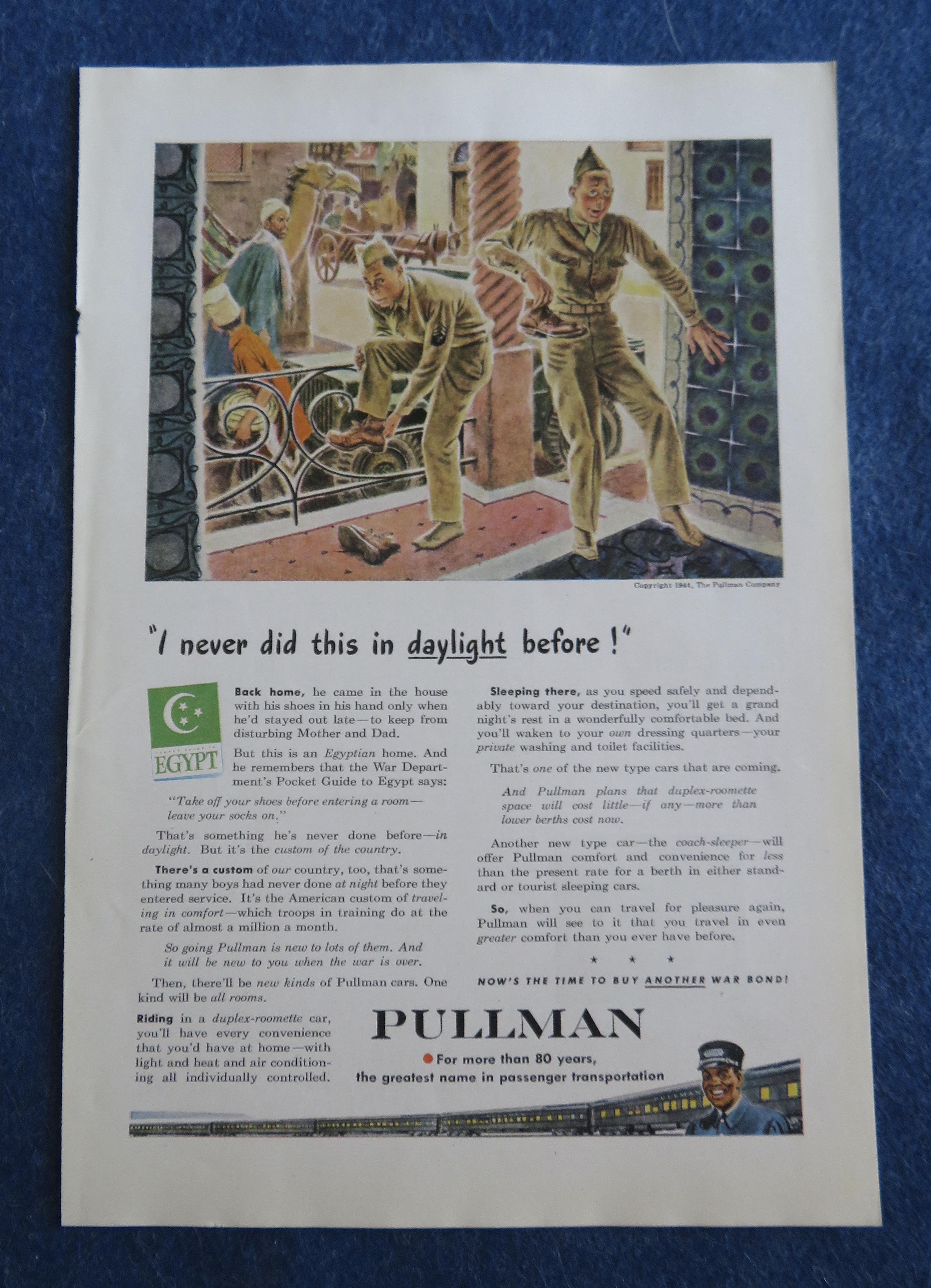 1944 Pullman Company with Soldiers Taking Off Shoes