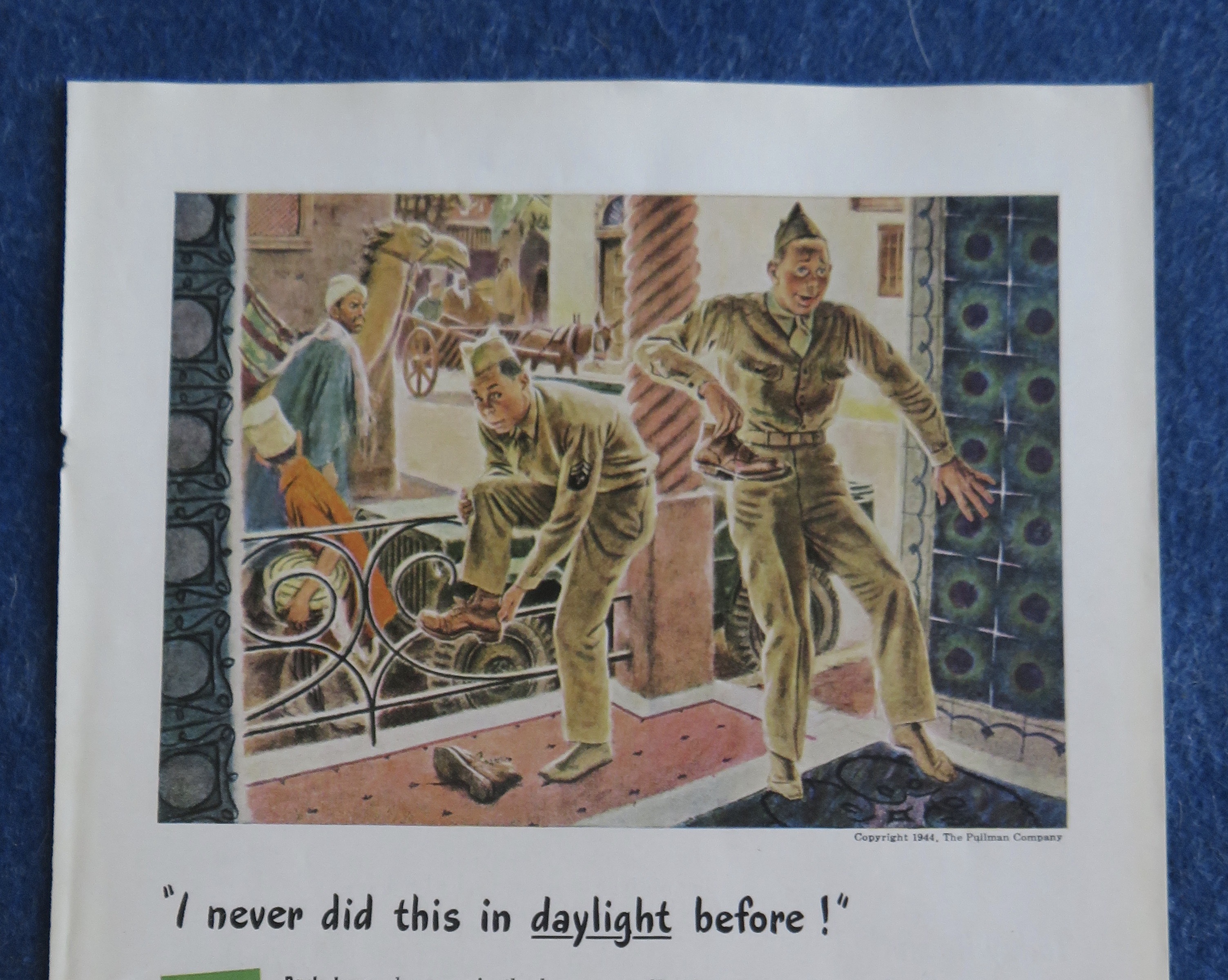 1944 Pullman Company with Soldiers Taking Off Shoes