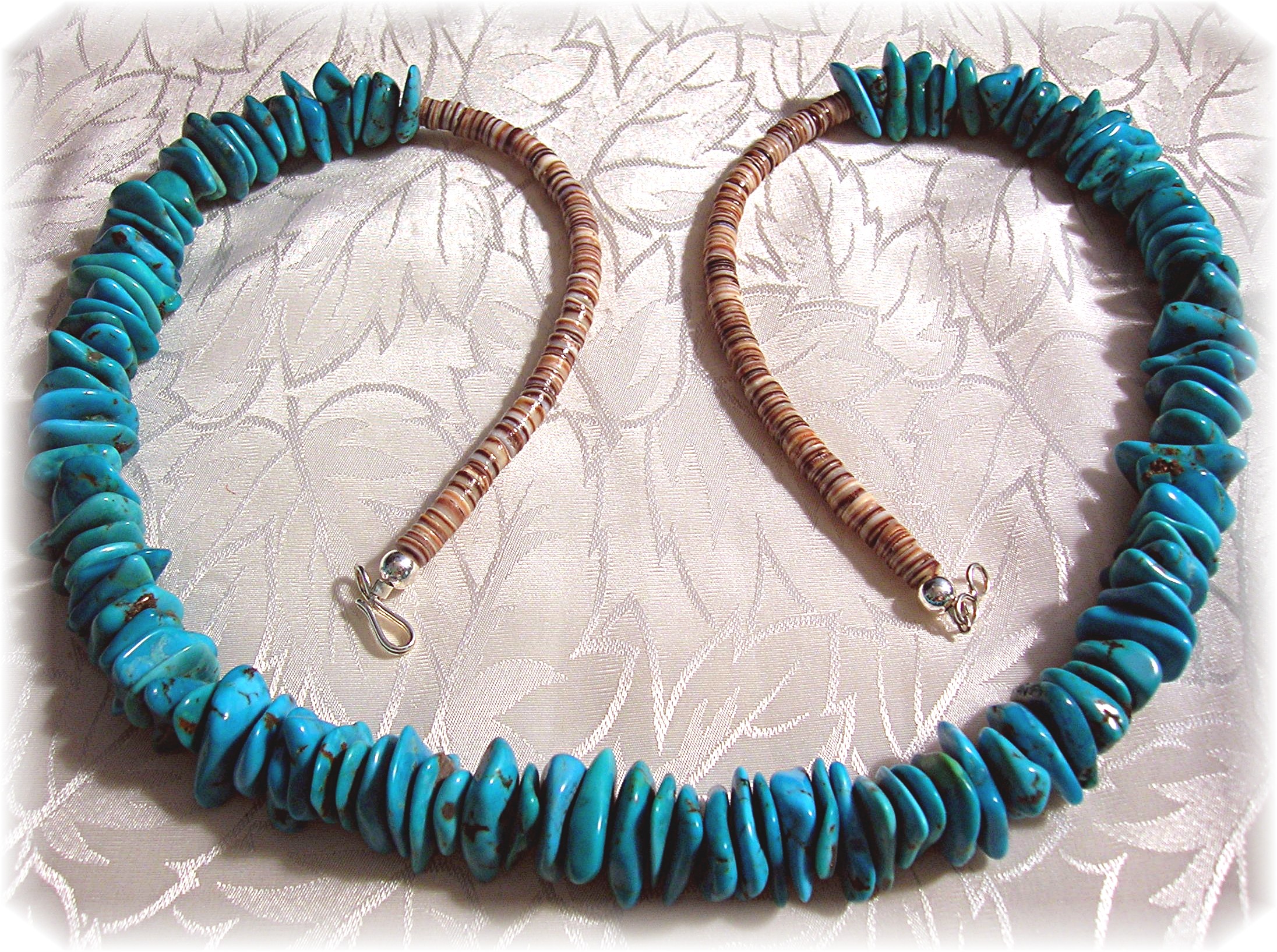 Natural Turquoise and Heishi Bead Necklace