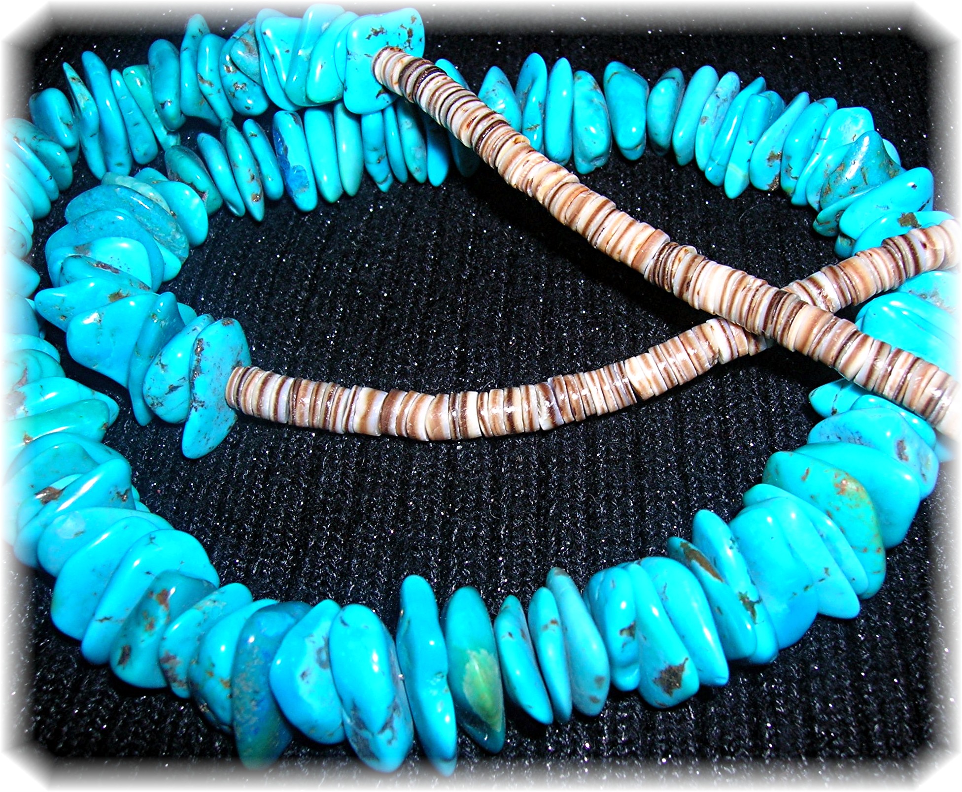 Natural Turquoise and Heishi Bead Necklace