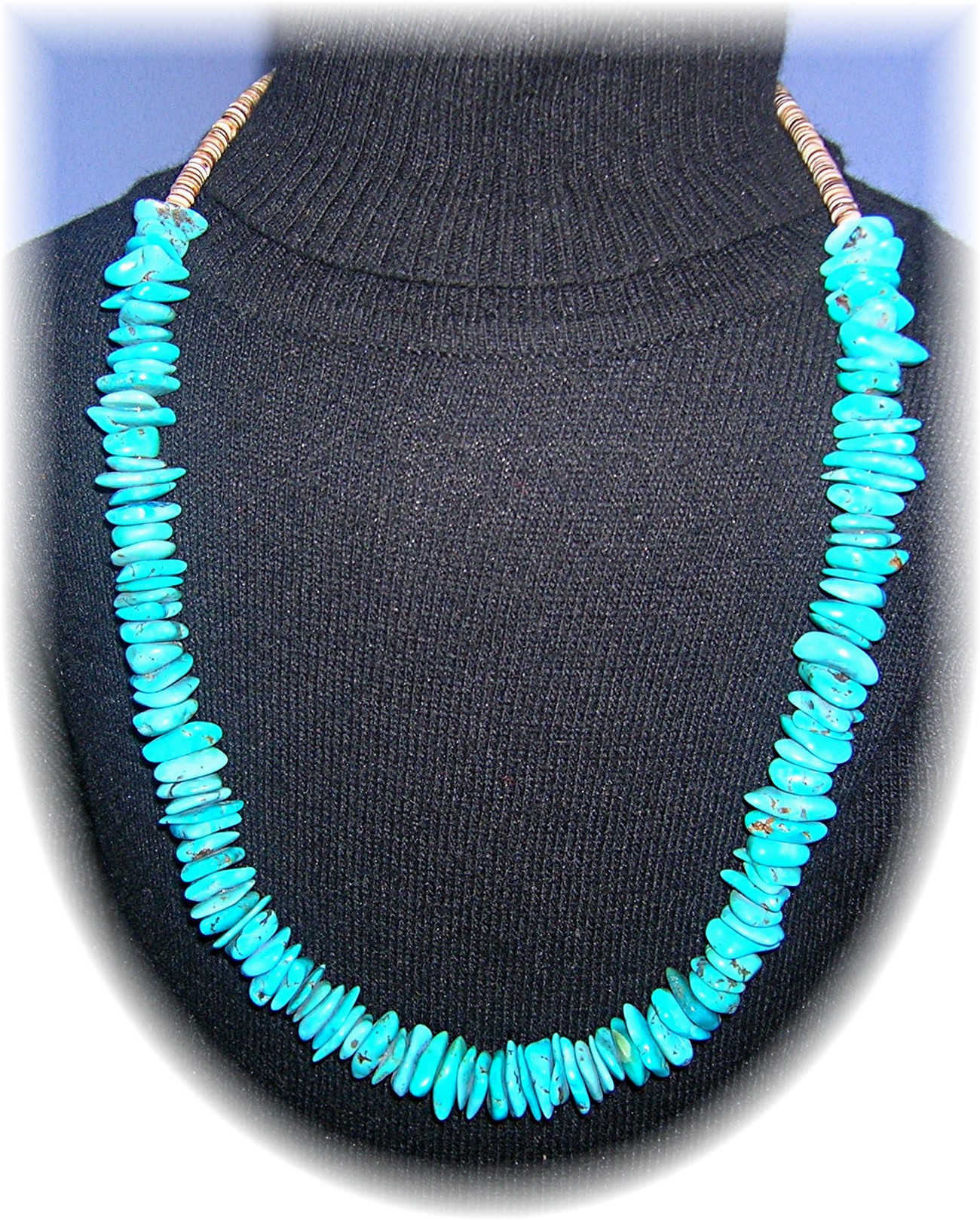 Natural Turquoise and Heishi Bead Necklace