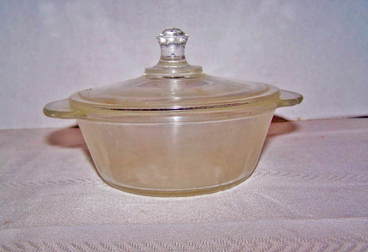 Fire King Covered Small Glass Bowl