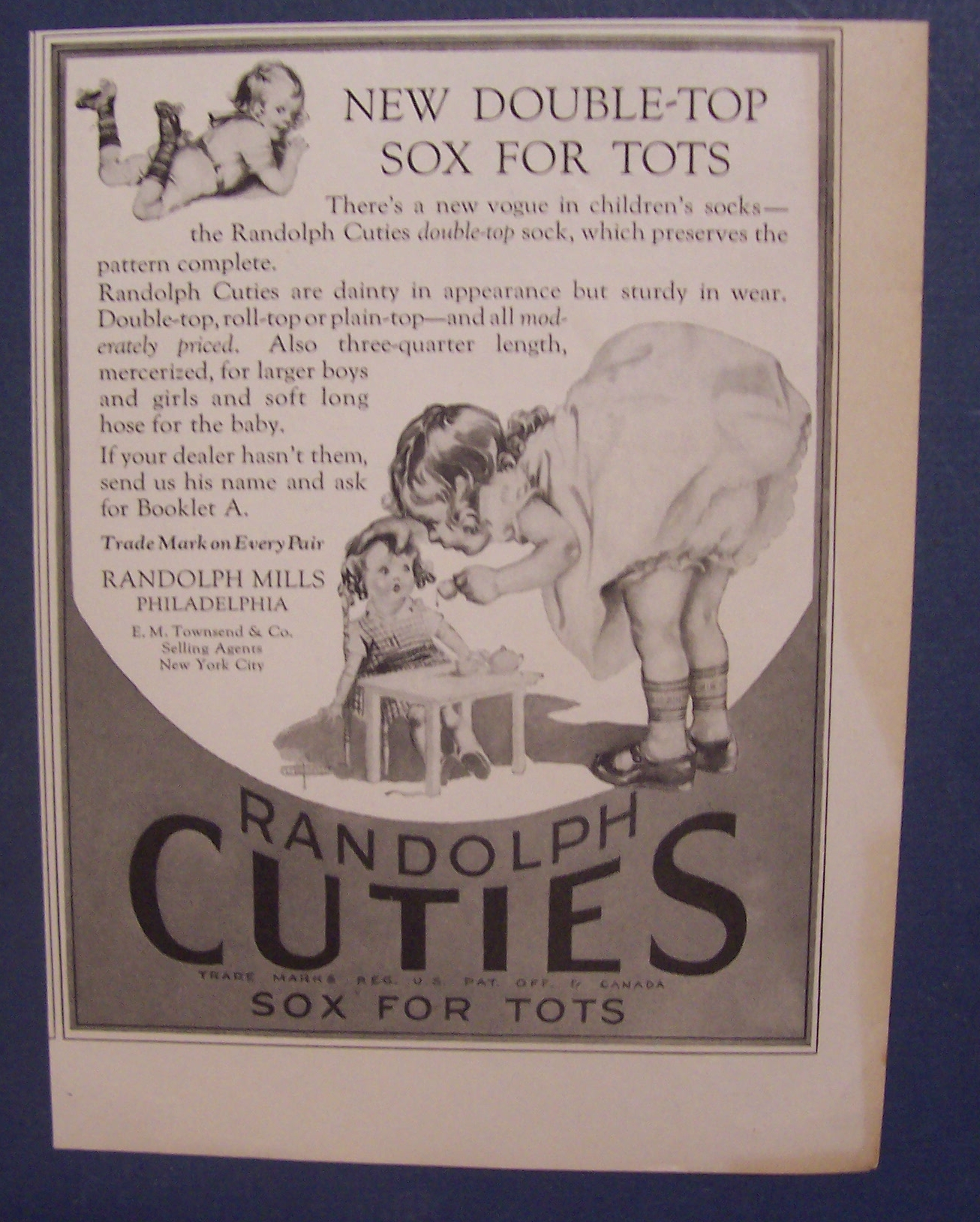 1923 Randolph Cuties Sox For Tots