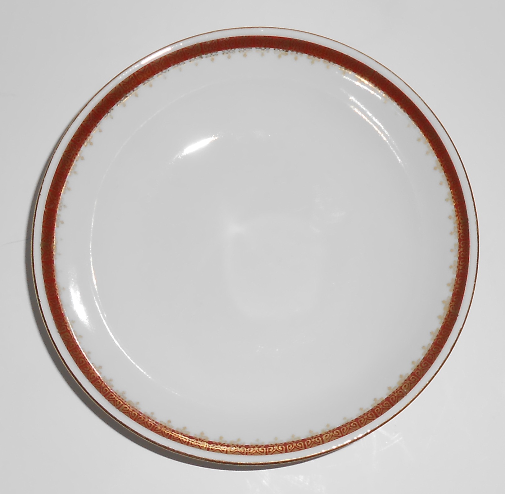 Richard Kampf Porcelain China Red W/Gold Fruit Bowl