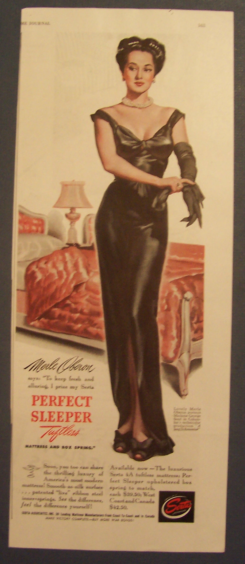 1945  Serta  Perfect  Sleeper  with  Merle  Oberon
