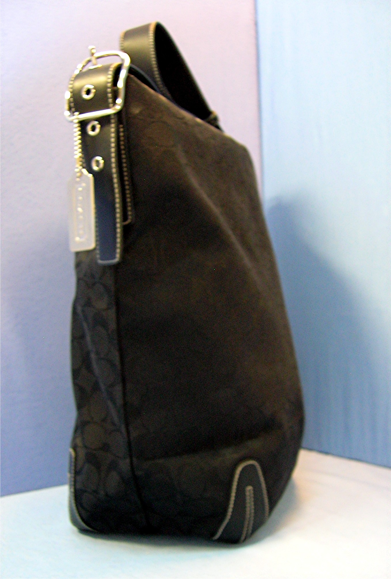 Coach Signature Black Microfibre Tote Bag