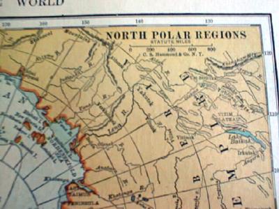 1906 Map Western Canada & Polar Regions Antique