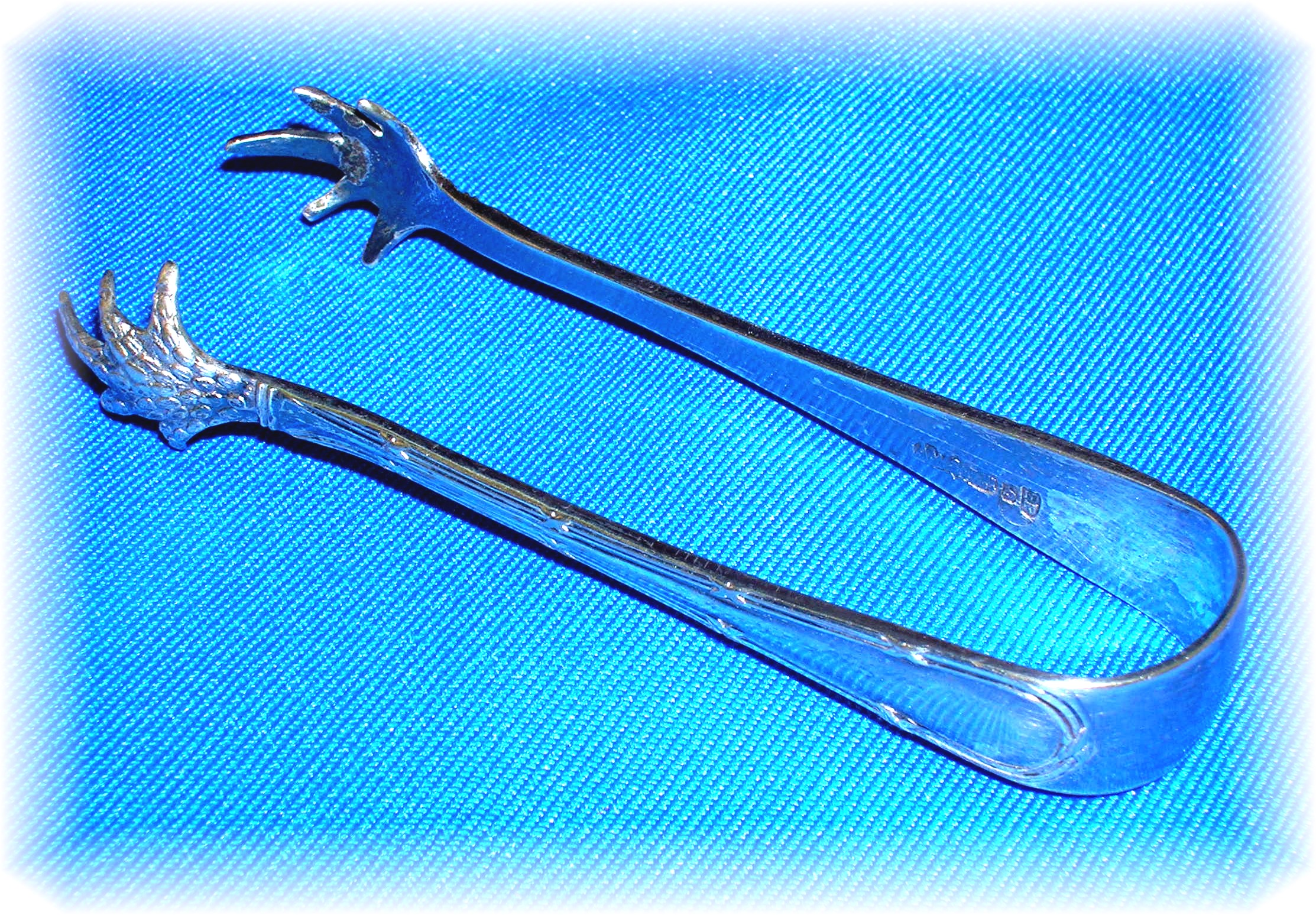 2 Pair Miniature Sterling Silver Hallmarked Sugar Tongs