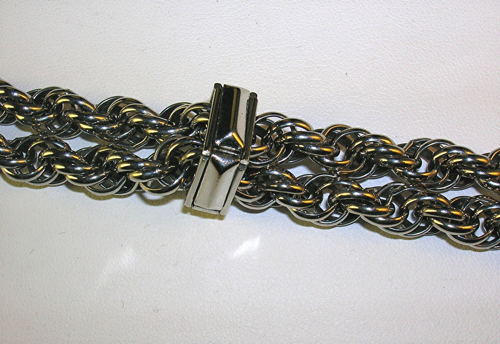Necklace Silvertone Rope Faux Pearl Lariat Vintage