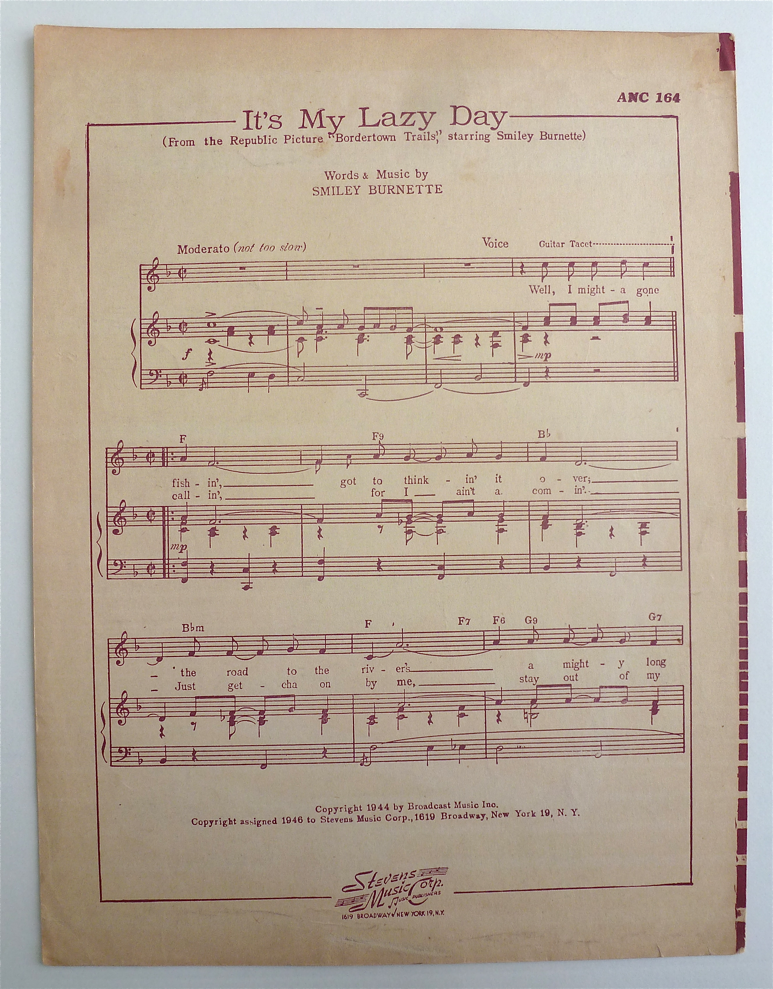 Sheet Music For 1946 Who Told You That Lie?