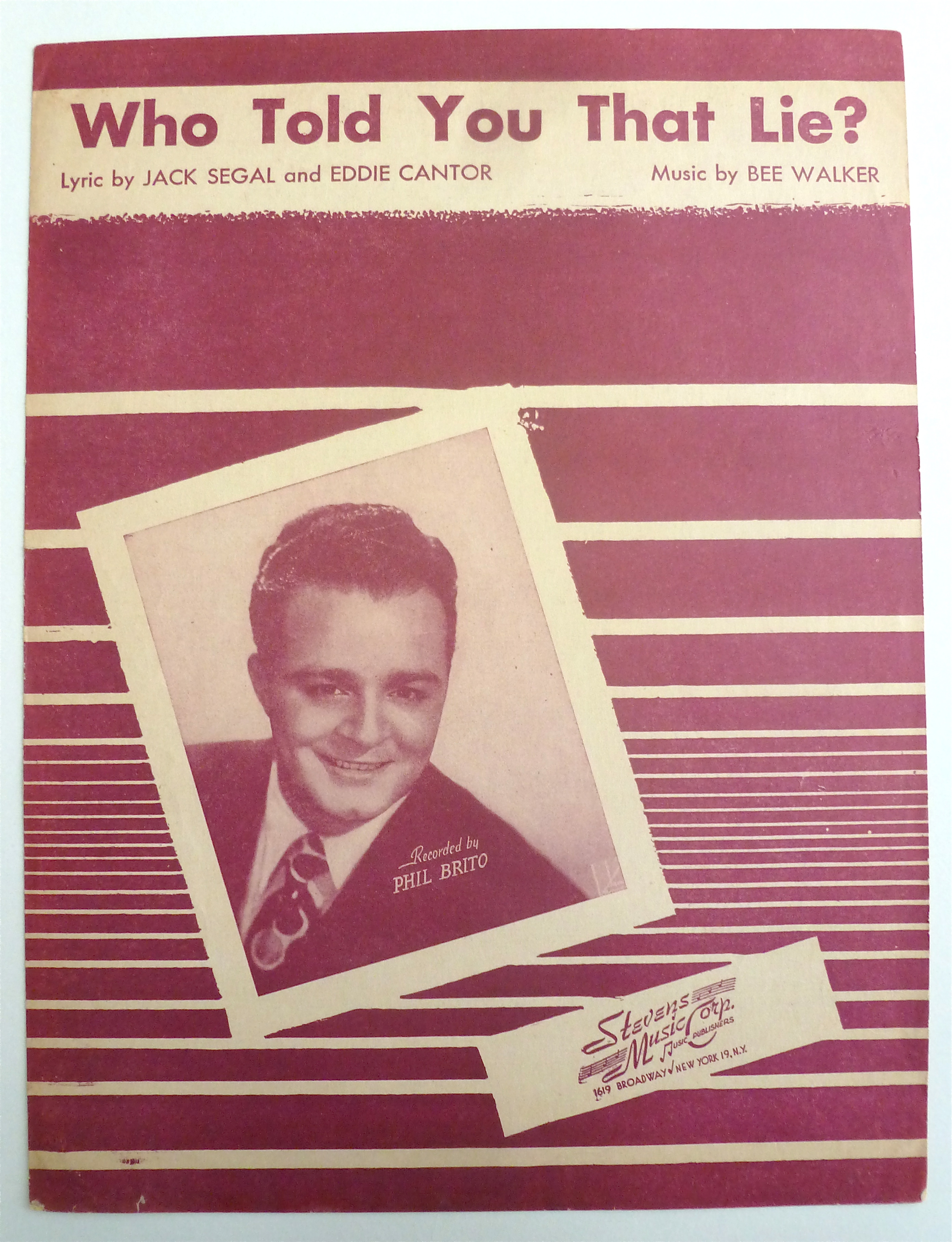 Sheet Music For 1946 Who Told You That Lie?