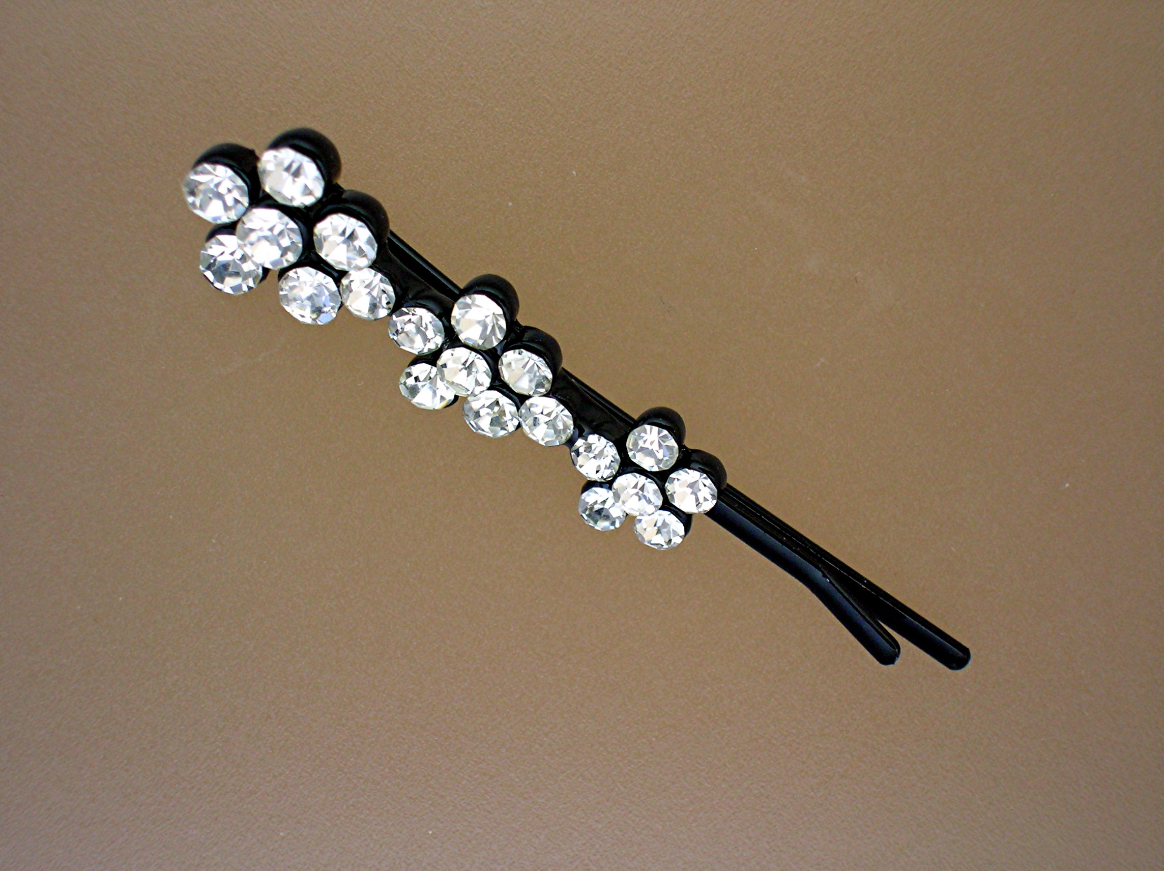 Crystal 3 Flowers Hair Pin