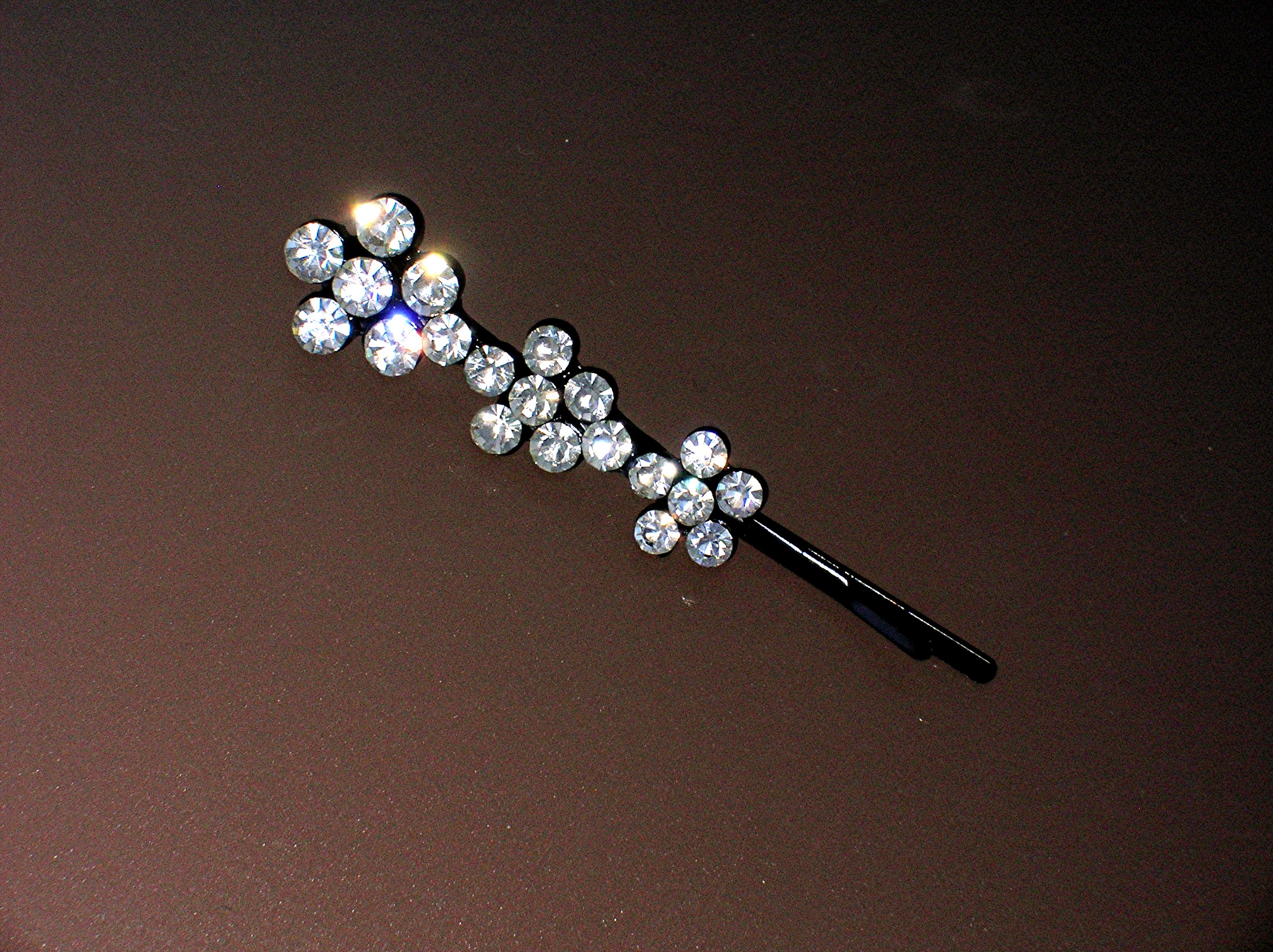 Crystal 3 Flowers Hair Pin