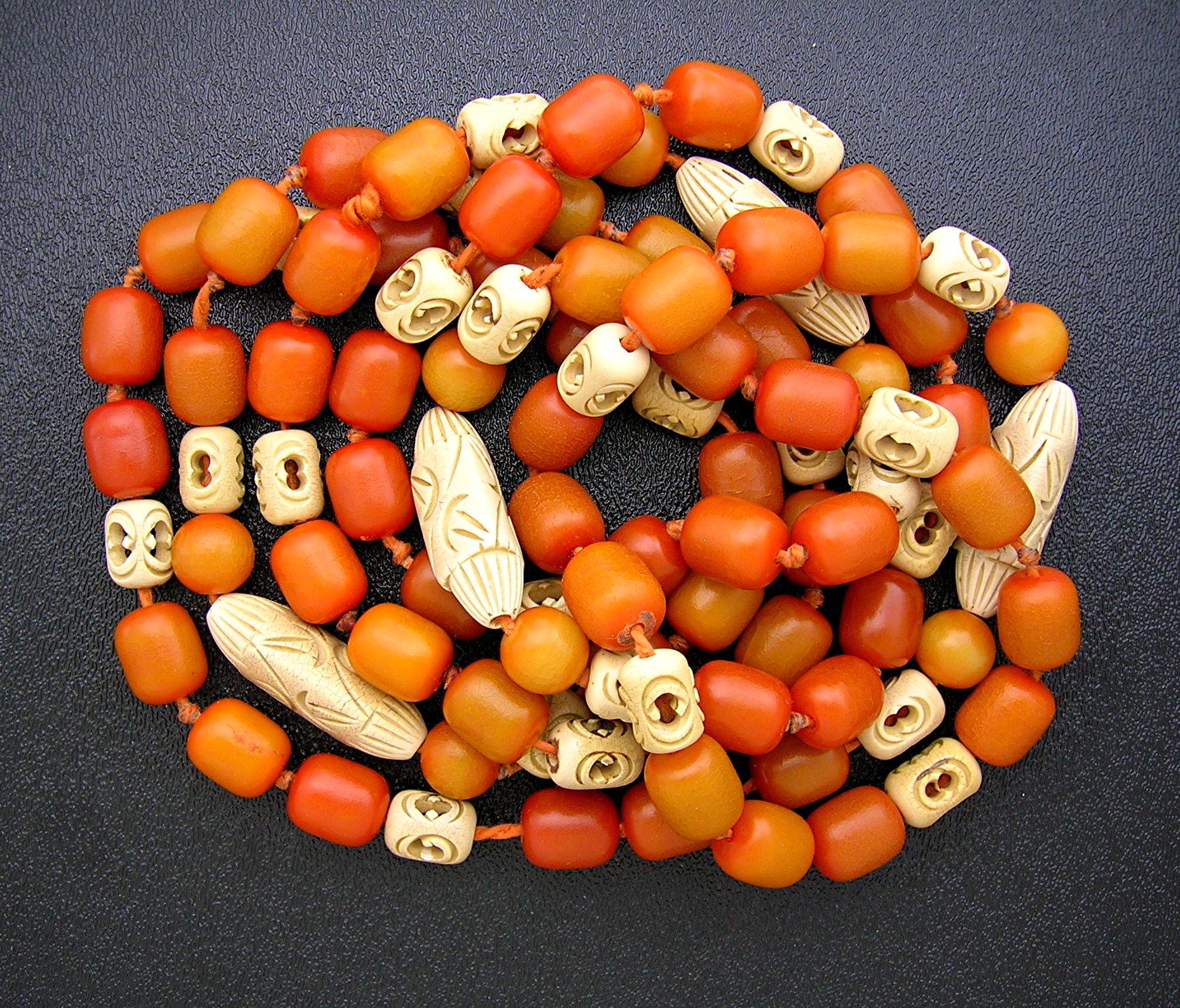 Baltic Antique Amber and Chinese Cellulose 62 Inches