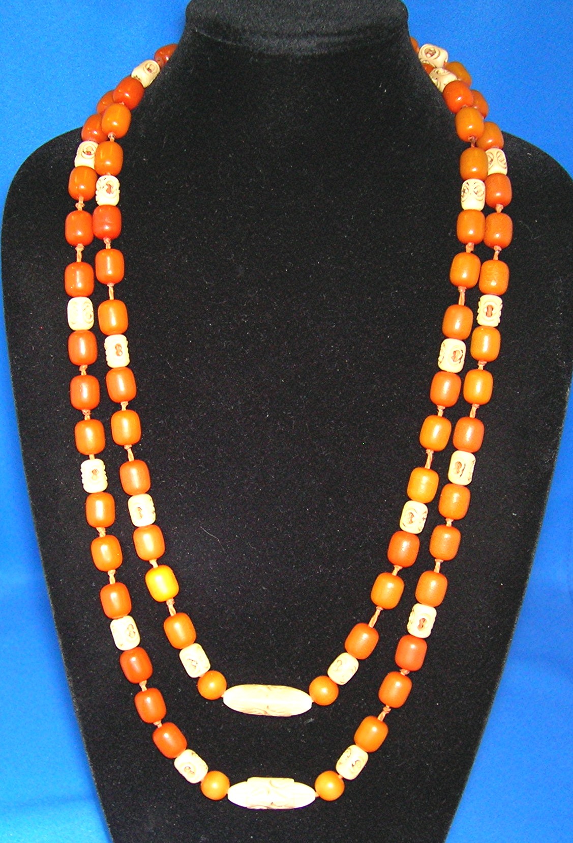 Baltic Antique Amber and Chinese Cellulose 62 Inches