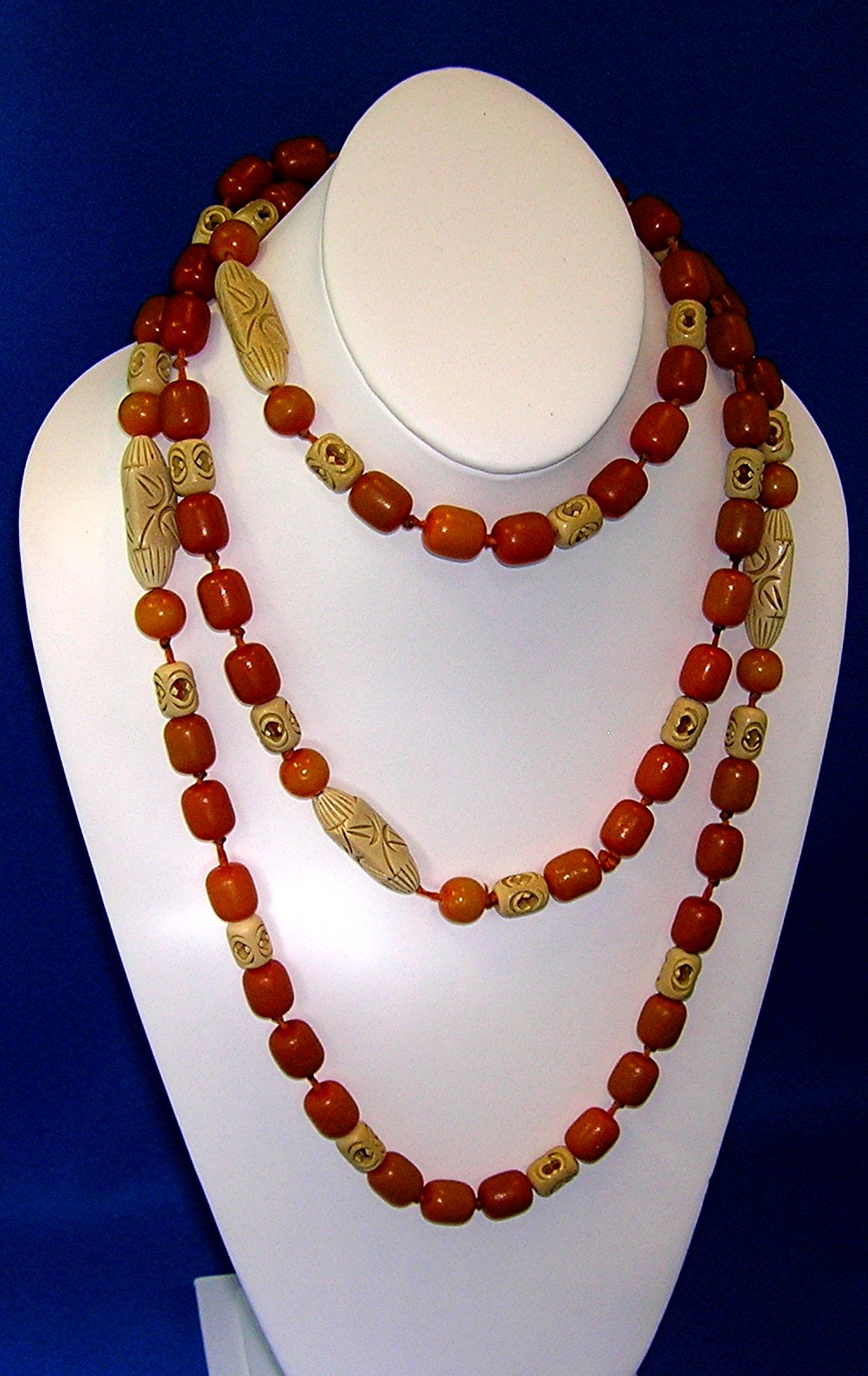 Baltic Antique Amber and Chinese Cellulose 62 Inches