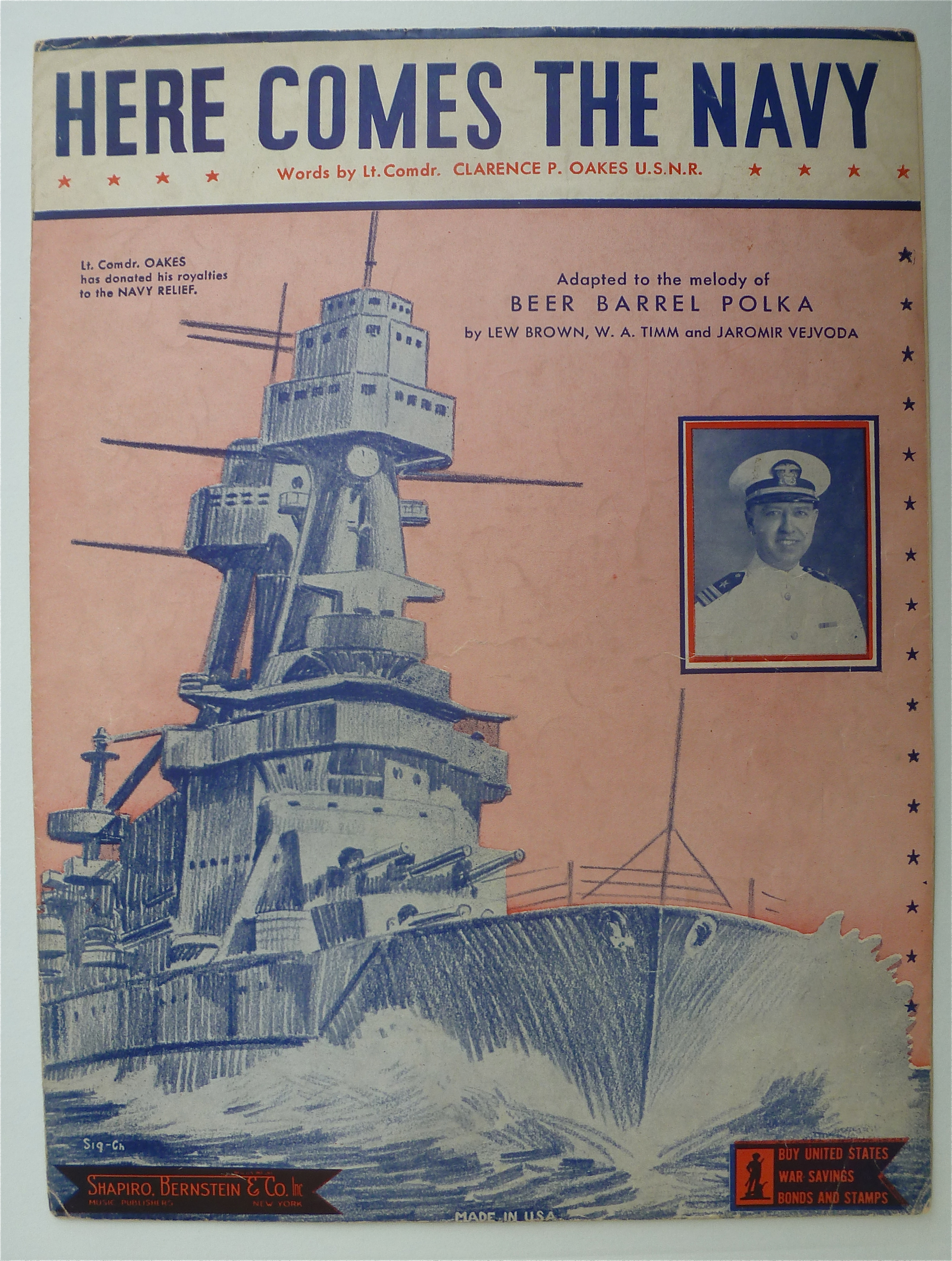 Sheet Music For 1934 Here Comes The Navy