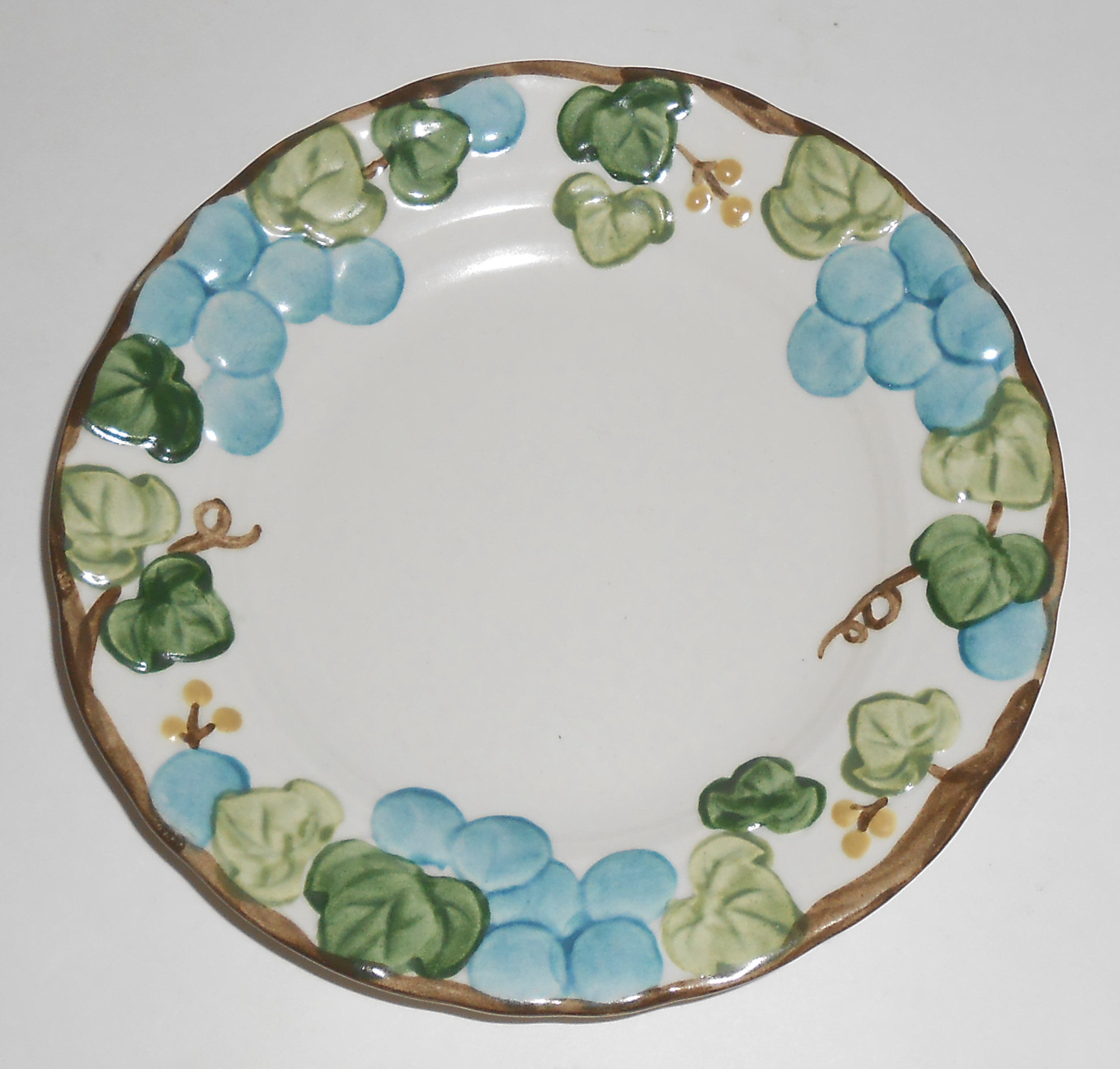 Metlox Pottery Poppy Trail Sculptured Grape Bread Plate