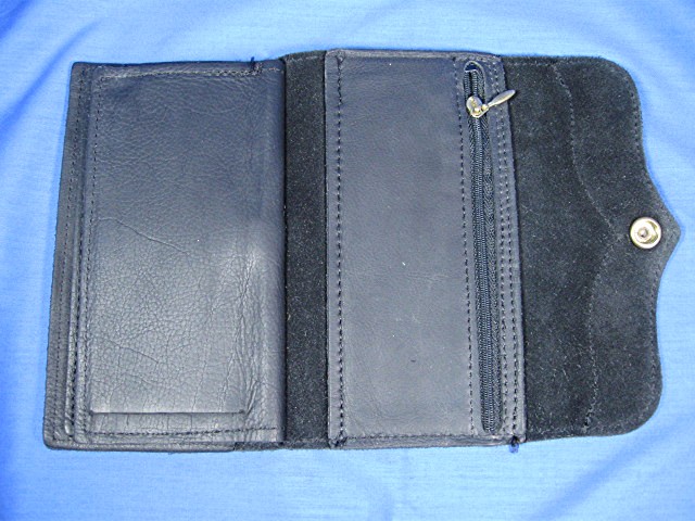 black Leather  Buffalo Nickel wallet ,
